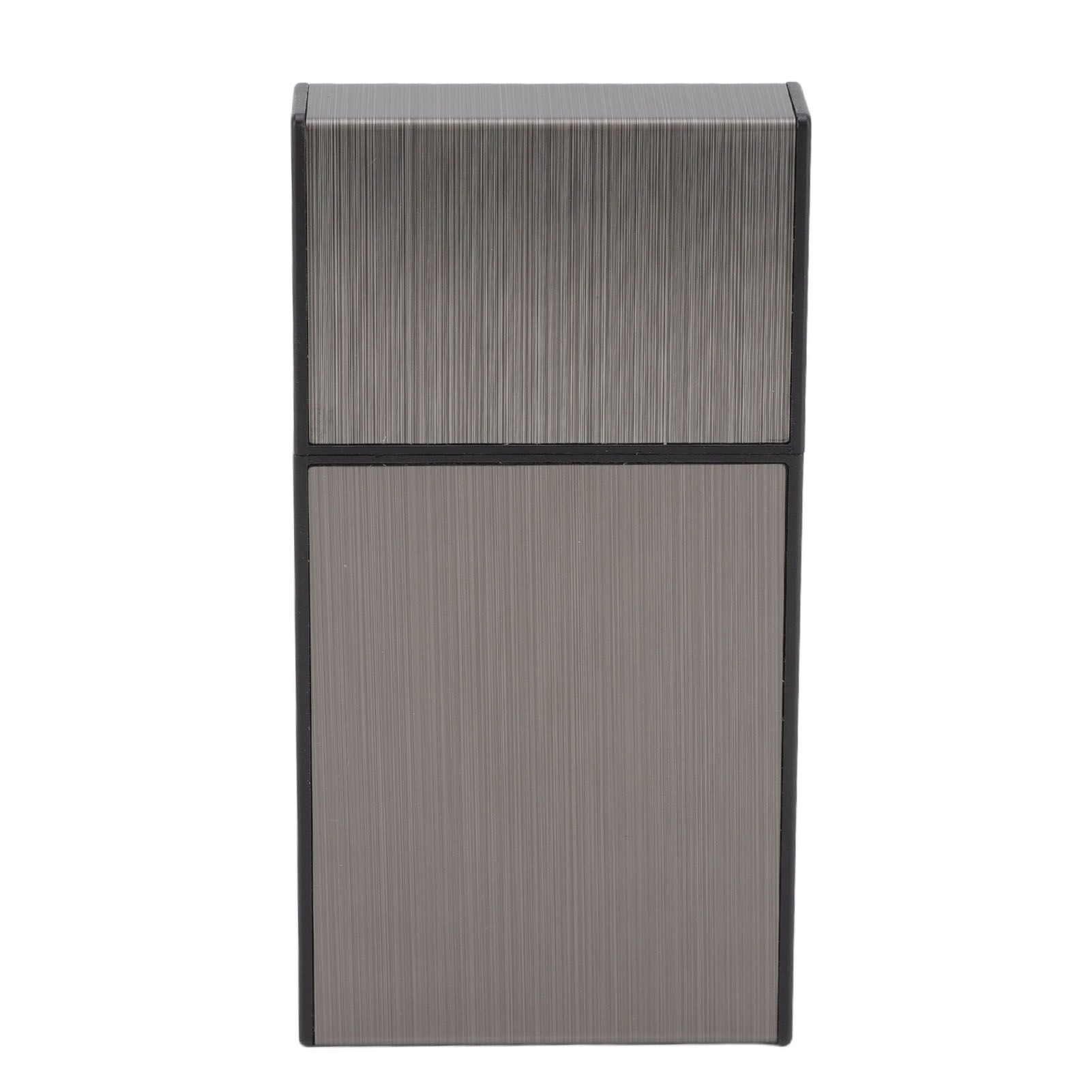 Anti Pressure Metal Cigarette Box Aluminum Alloy Thin Cigarette Holder Case for Bussiness Trip Black