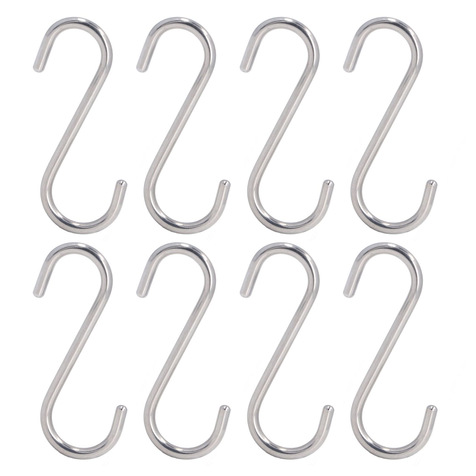 8PCS S Hook Rustproof Stainless Steel S Hooks Heavy Duty Simple Style Overstriking Portable S Kitchen Hook for Bathroom 8 Pack S Hook