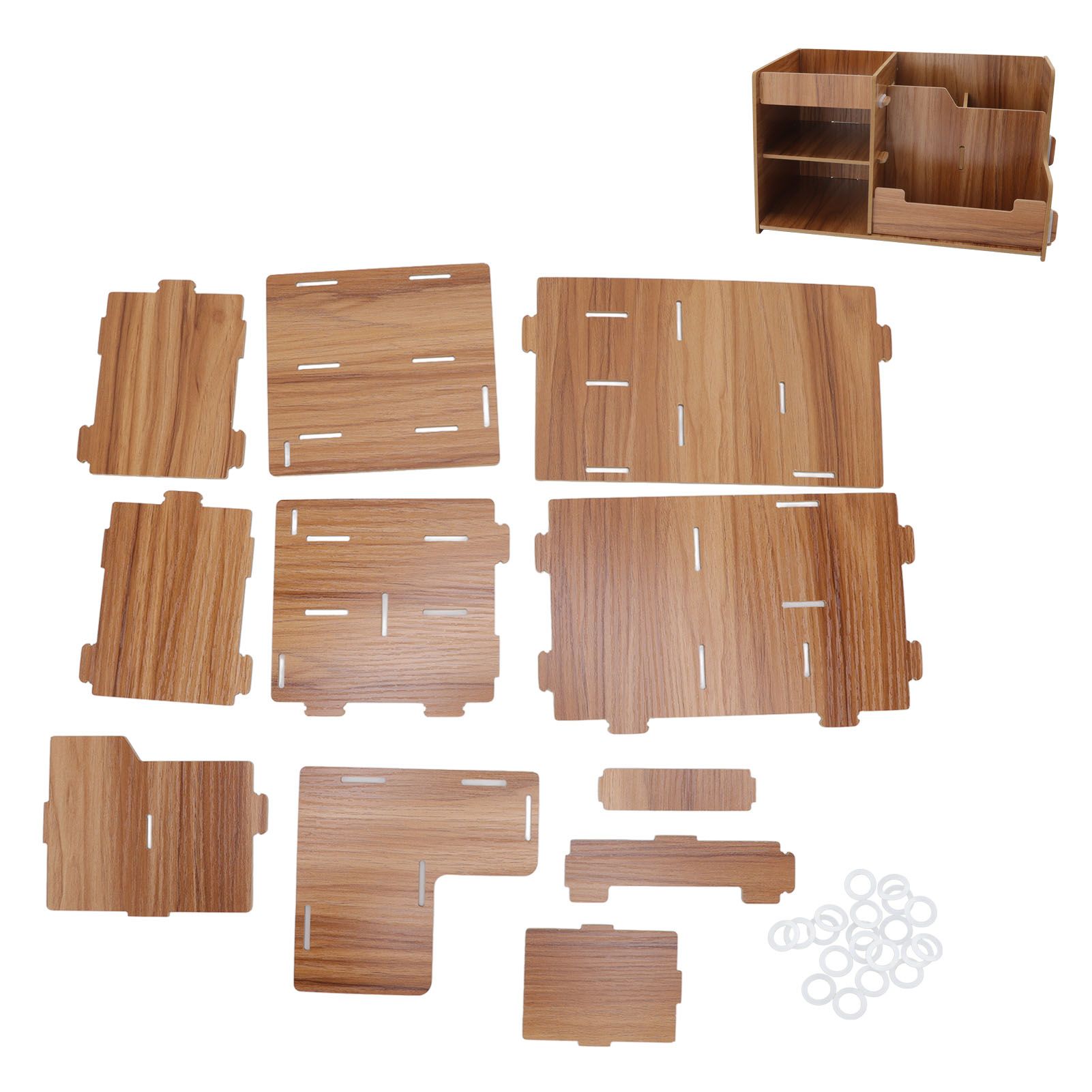 Wooden Desk Organize Shelf Multi Layer Space Saving Tabletop Storage Box for Home Office School