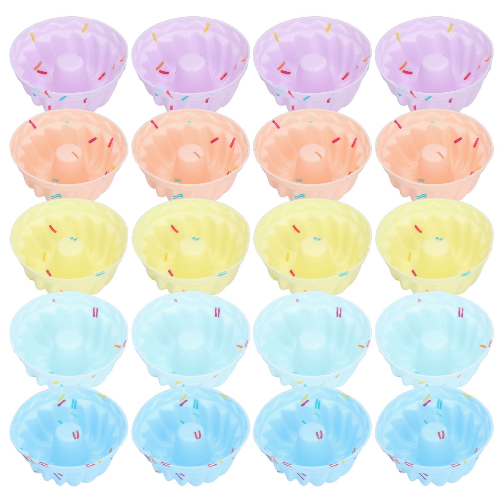 20Pcs Small Cake Cup Baking Mold Reusable Easy Clean Silicone Mini Cupcake HoldersThread Set