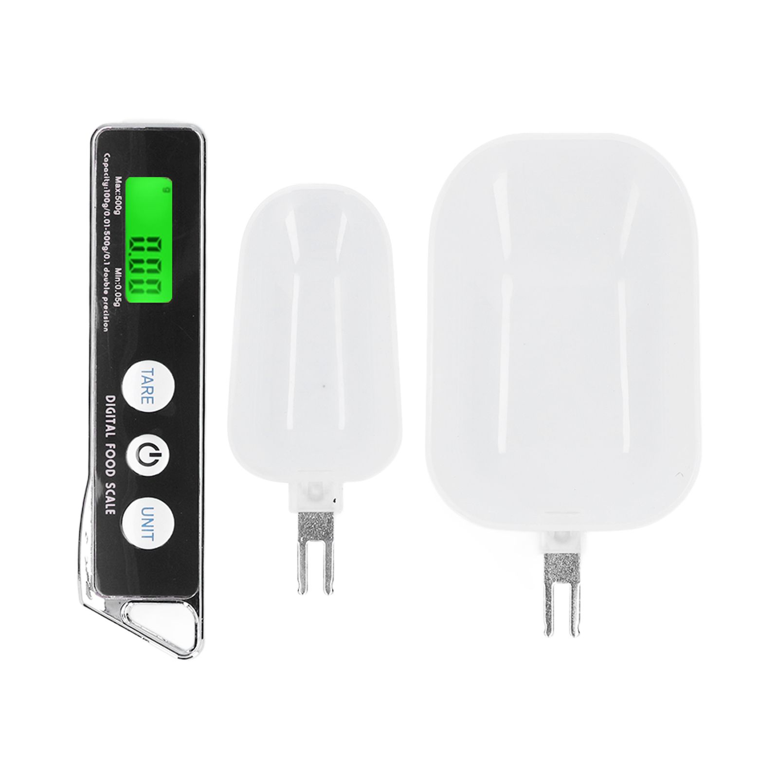 Digital Spoon Scale Household Portable Stainless Steel Kitchen Baking Scale for Flour Tea Spices 500g/0.1gBlack