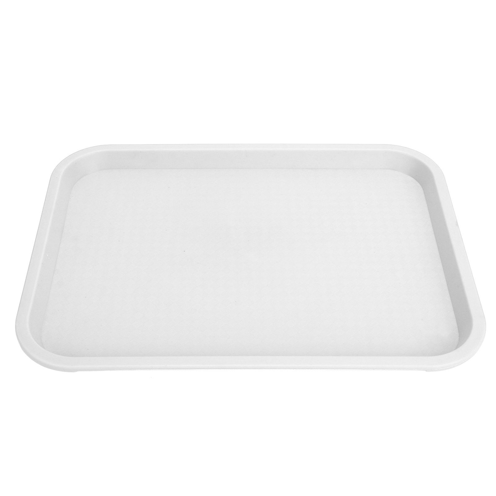 Fast Food Tray PP Rectangular Thick Slip Resistant Multi Purpose Food Service Tray for Restaurant CanteenWhite