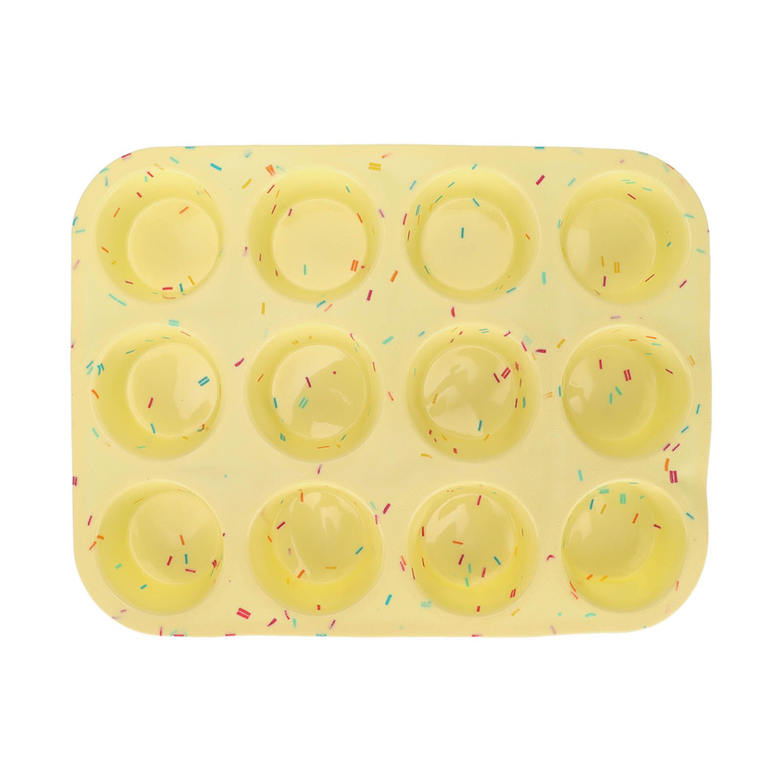Silicone Baking Mold 12 Compartments Multipurpose Round Easter Egg Silicone Mold for Restaurant Kitchen
