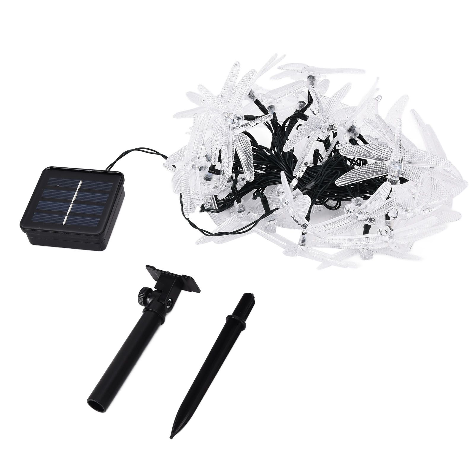 Dragonfly Solar String Lights 30LEDs Solar Powered Fairy Lights Waterproof Outdoor DecorationColorful Light