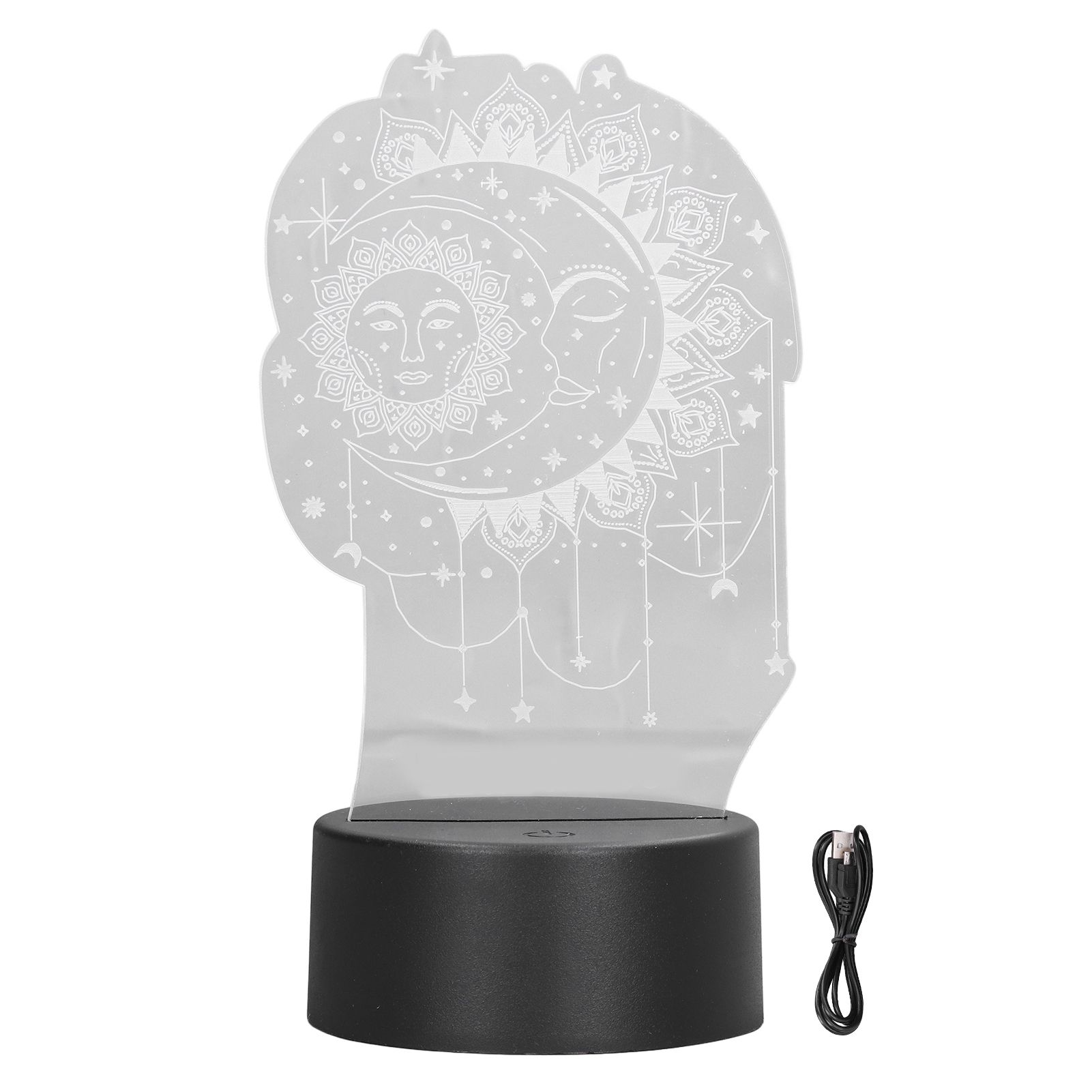 3D Table Light 7 Color Sun Moon LED Night Light Acrylic Touch Switch USB Powered 3D Decorative Lamp for Bedroom