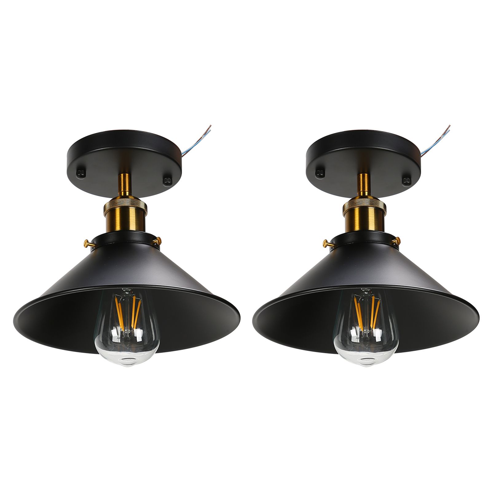 E27 Ceiling Light Industrial Black Wrought Iron Ceiling Lamp for Farm Kitchen Corridor 85‑240V