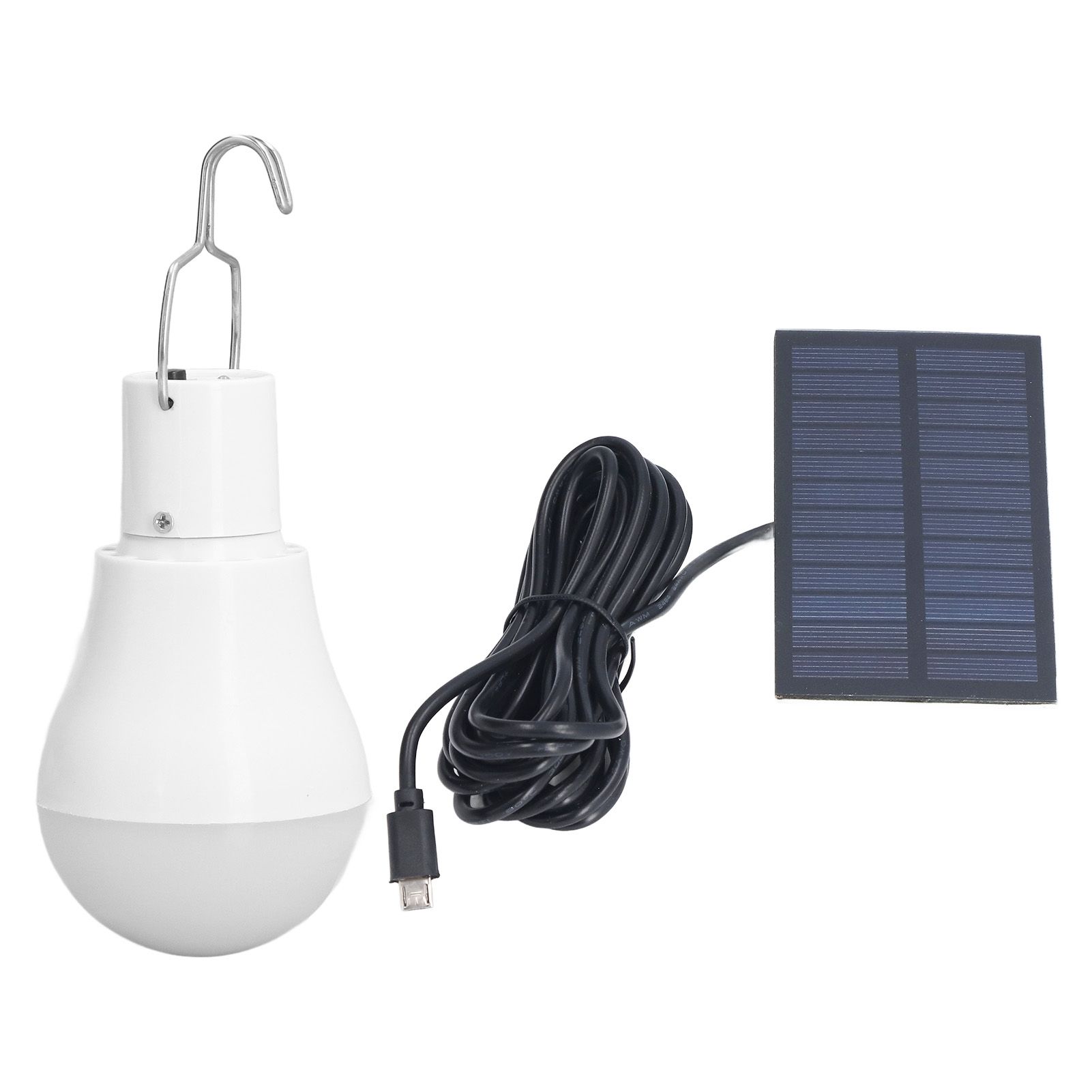 Solar Light Bulb Energy Saving White Light USB Solar LED Bulb Light for Outdoor Camping Emergency with Hook