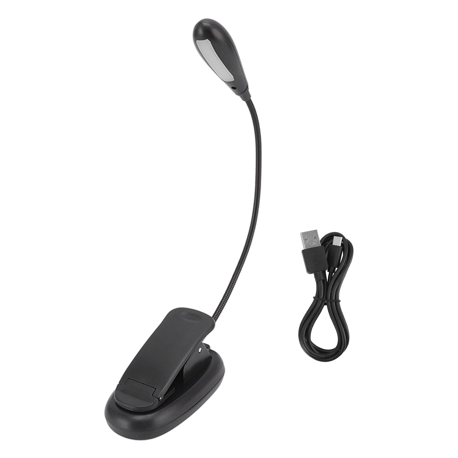 Clip On Light Black 9 Level 7 Lamps Foldable Flexible Gooseneck USB Rechargeable LED Clip Table Reading Lamp