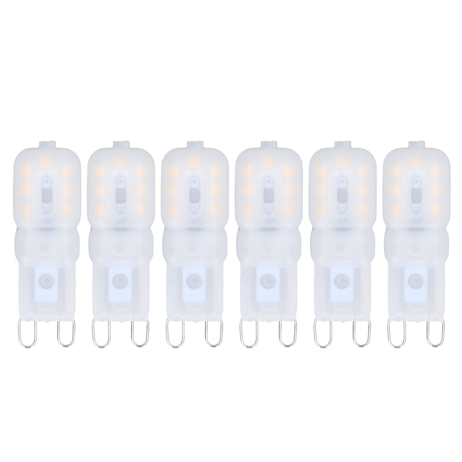 6Pcs G9 LED Light Bulbs Dimmable 3W Energy Saving 360 Degree Light Light Bulb for Ceiling Lamps and Pendant Lamps Warm White 110-140V
