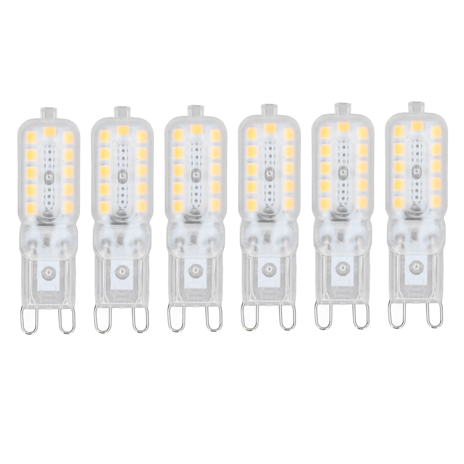 6pcs G9 LED Bulb 5W Transparent Cover 22LED Dimmable G9 Light Bulb for Ceiling Light Wall Light Table Light Natural White 220-240V