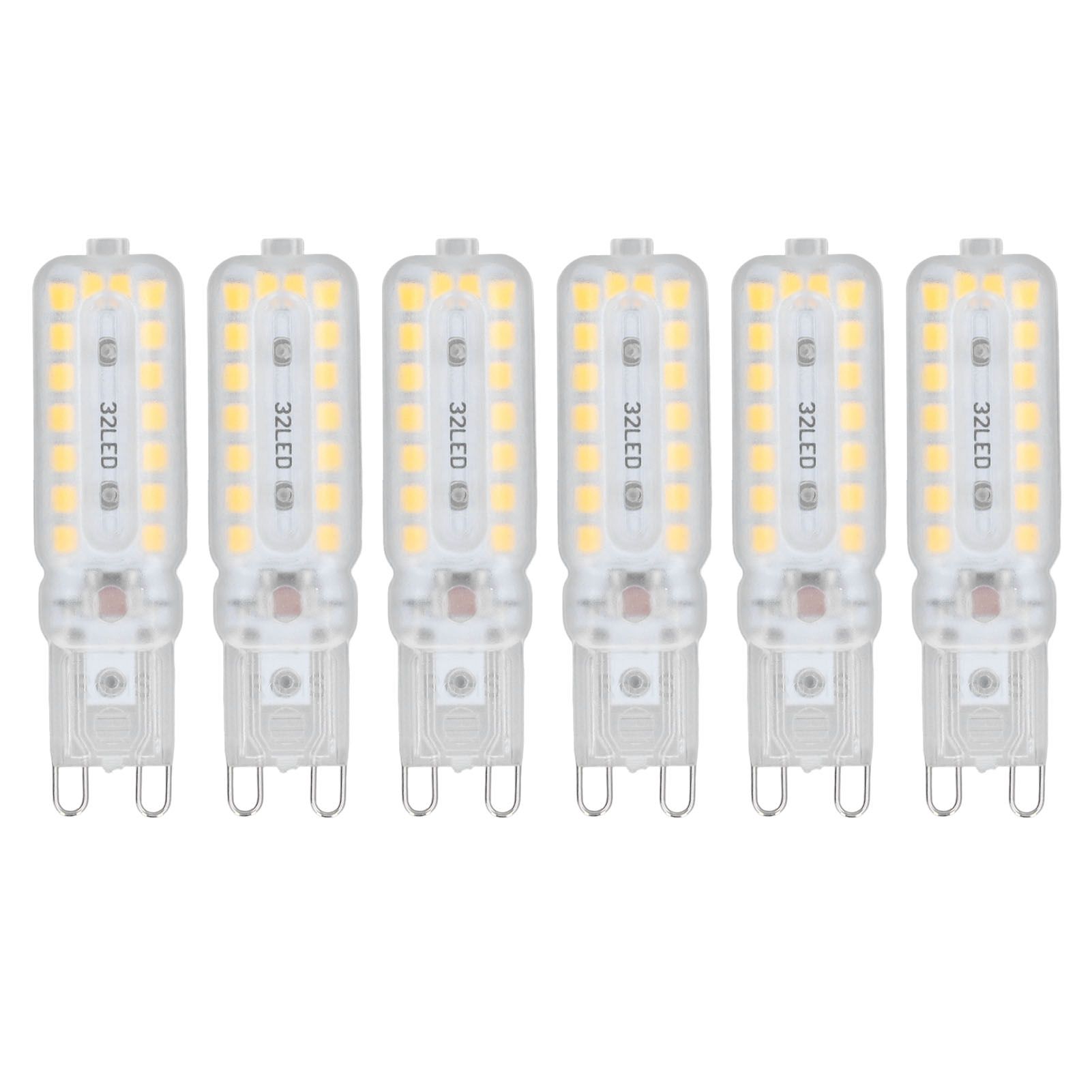 6pcs G9 LED Bulbs 7W Dimmable 360° Illumination Replacement Light Bulb for Wall Desk Cabinet Lamp Warm White 220-240V