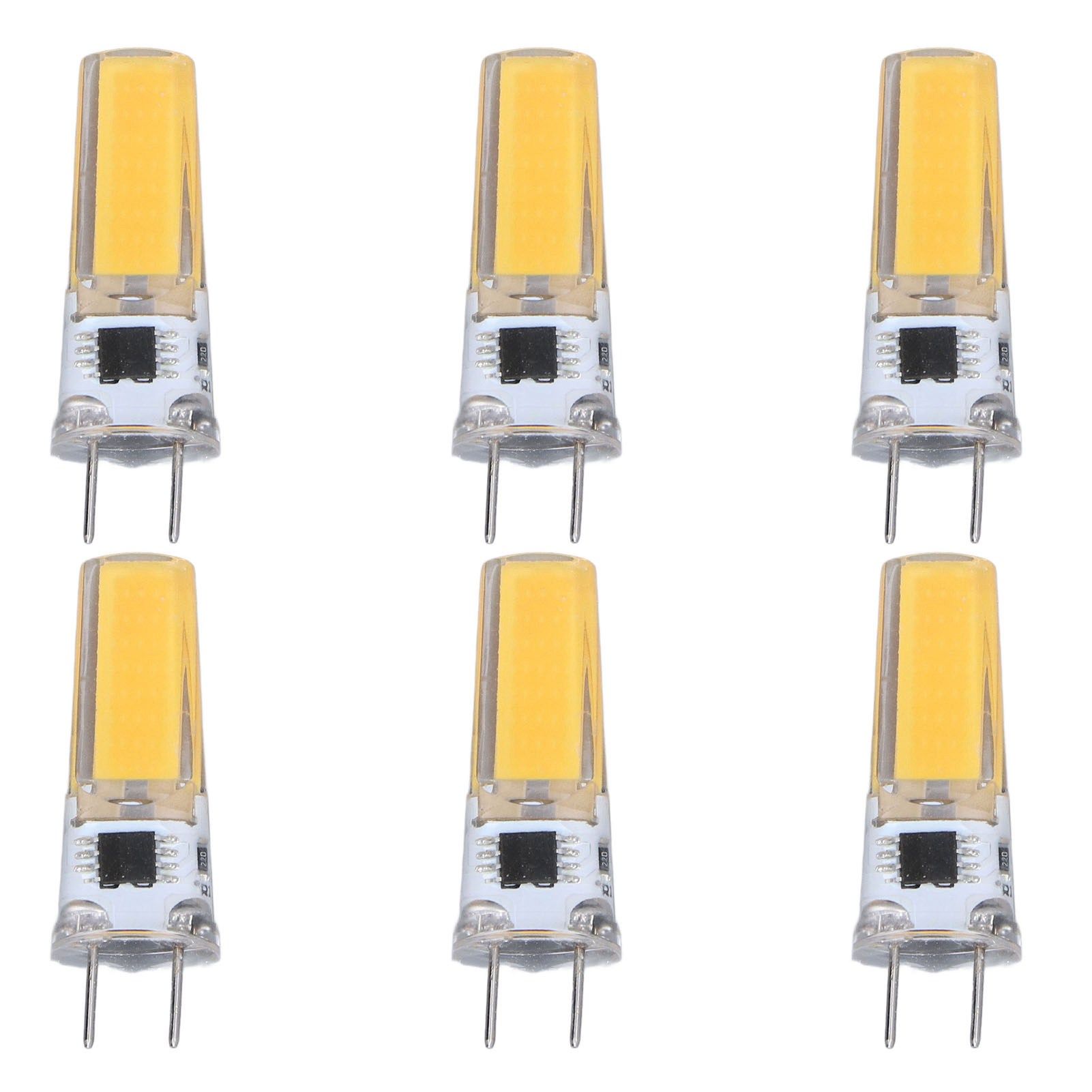 6Pcs G8 LED Bulb 5W Dimmable 2508 COB Energy Saving Easy Installation 360 Degrees 50000 Hours Stable 5W Bulbs 100‑120V Warm White