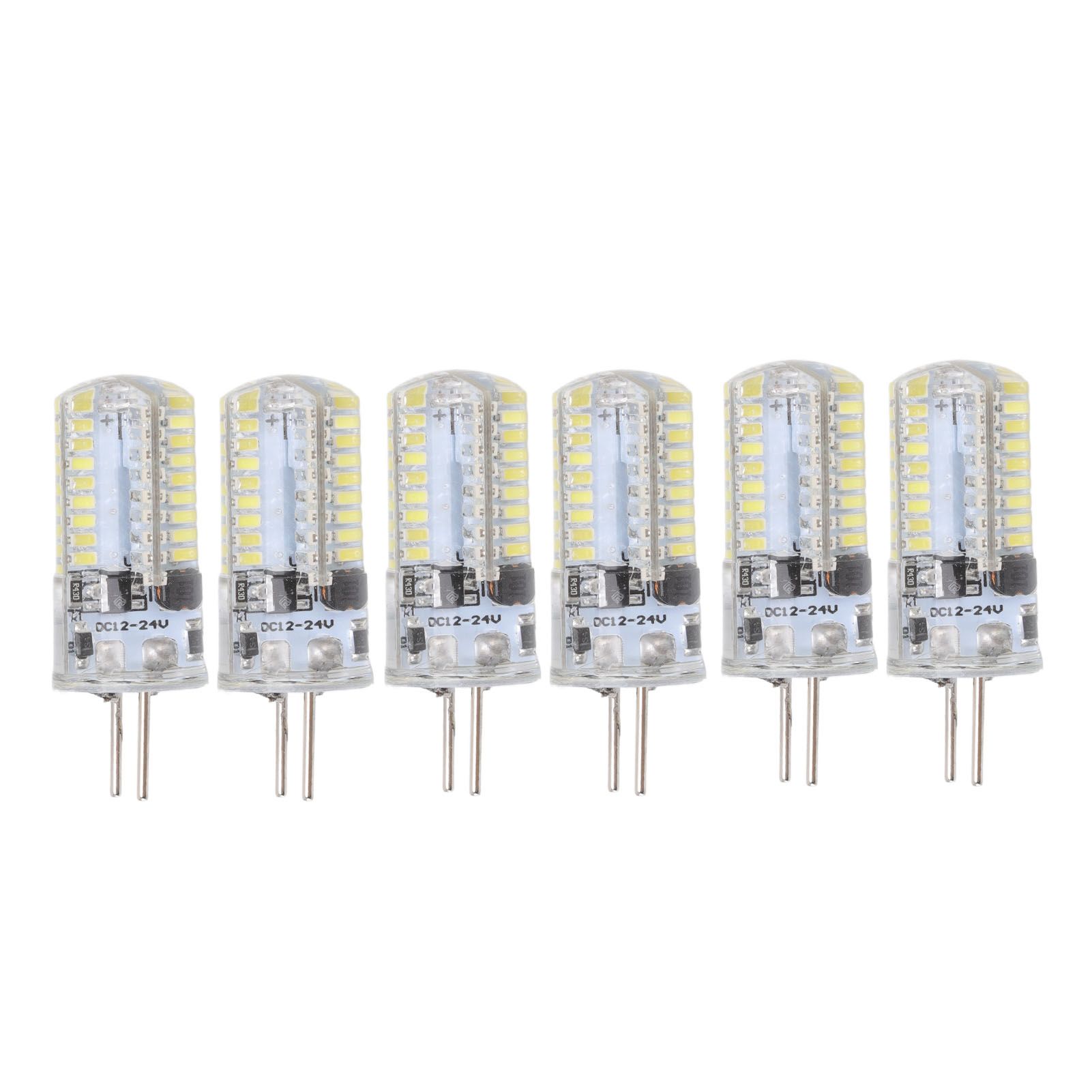 6Pcs GY6.35 LED Bulbs 5W AC 12V Warm White 2700 to 3000K White 6000 to 6500K 500LM 72LED Light Bulbs for Home Office Pure White