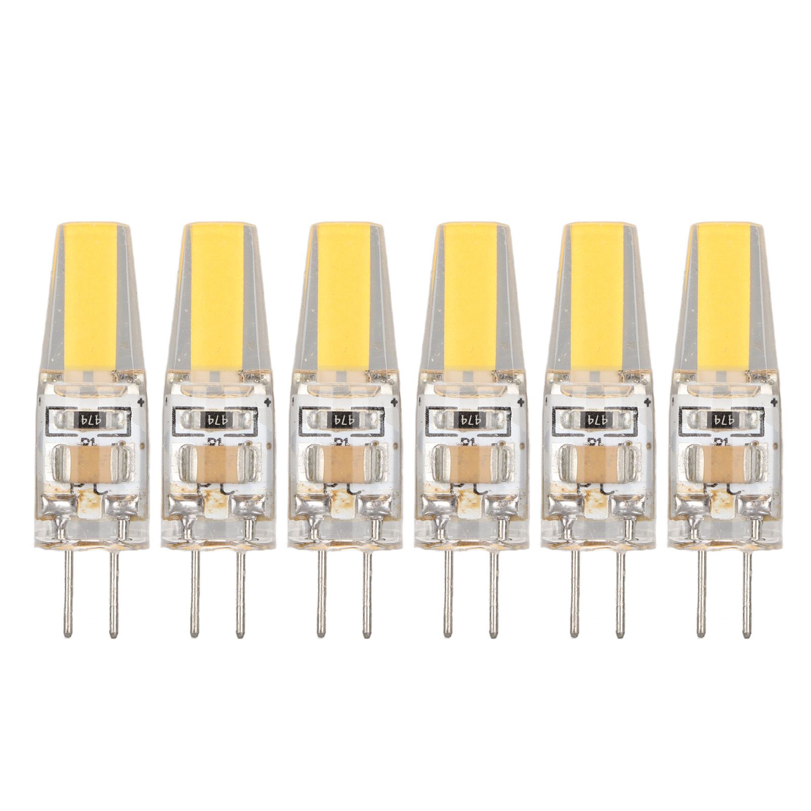 6 Pcs 6W 500LM G4 Bulb LED COB Silica Gel Energy Saving Lamp Bulb for Ceiling Lamp Wall Lamp Table Lamp 220V Warm White