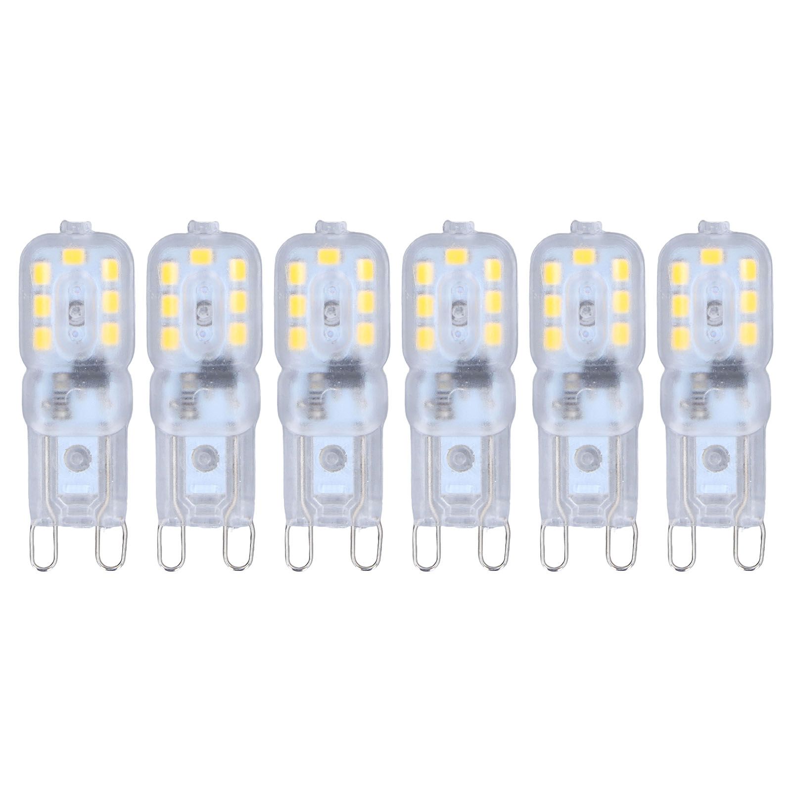 G9 Bulb Dimmable Eye Protection Energy Saving 14 LEDs 3W Light Bulb for Chandelier Table Lamp 6pcs Natural Light 110V