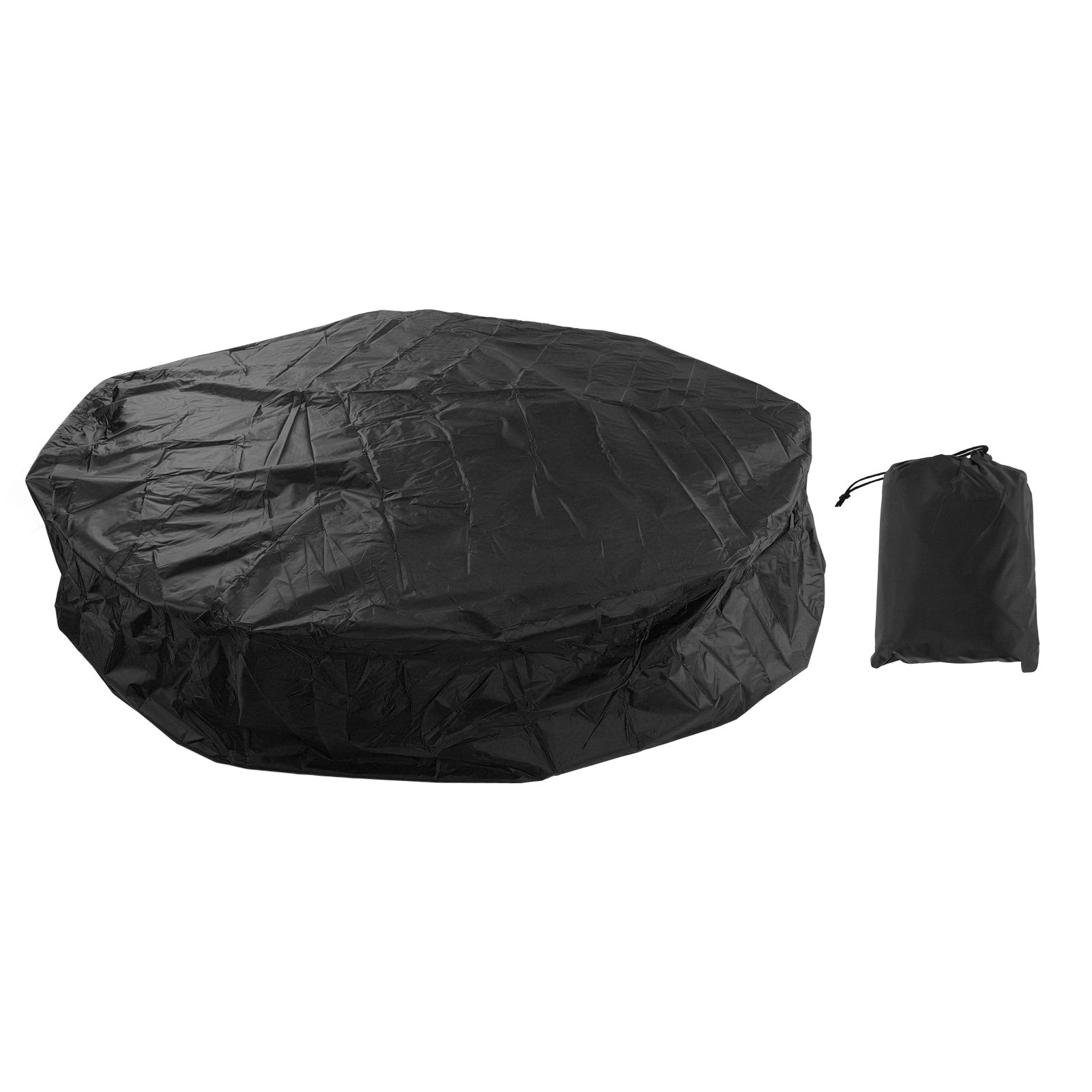 Outdoor Furniture Dust Covers Round Bathtub Cover 190 Silver Polyester Taffeta Hot Tub Waterproof Cover 190x30cm Black