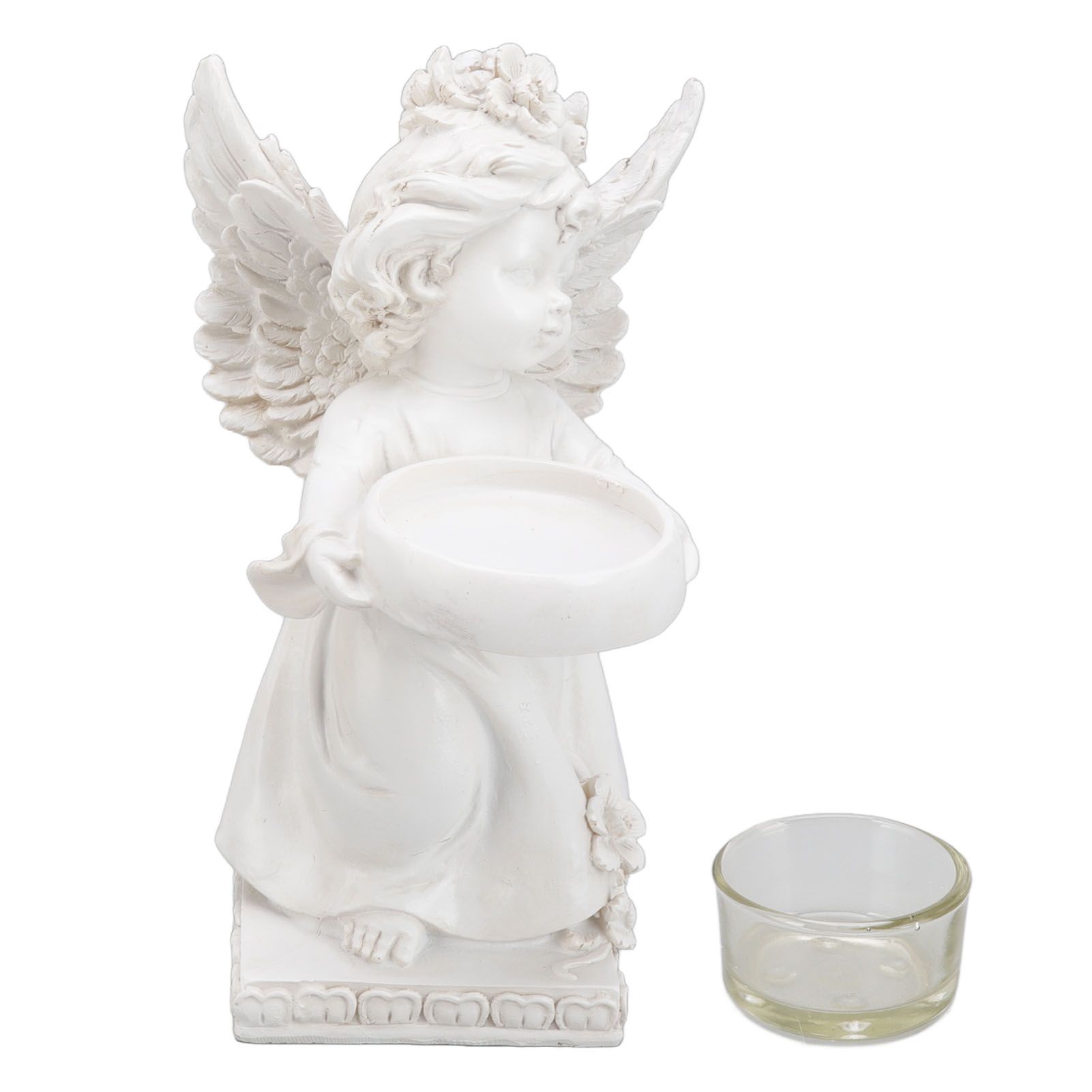 Angel Candle Holder Decorative Lightweight Robust Desktop Ambient Resin Candle Organizer for Dinner Balcony Right Type