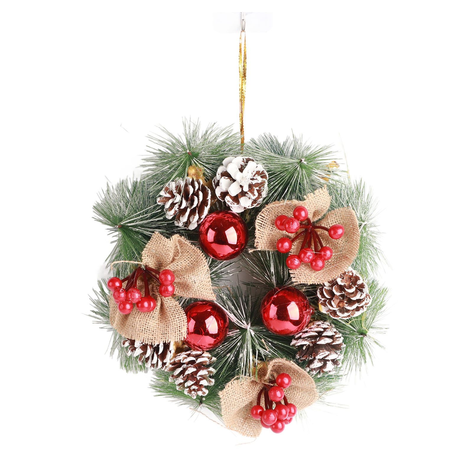 Christmas Garland Vivid Lifelike Pine Needles Christmas Decorative Garland for Front Door Home Decorations A Type Small
