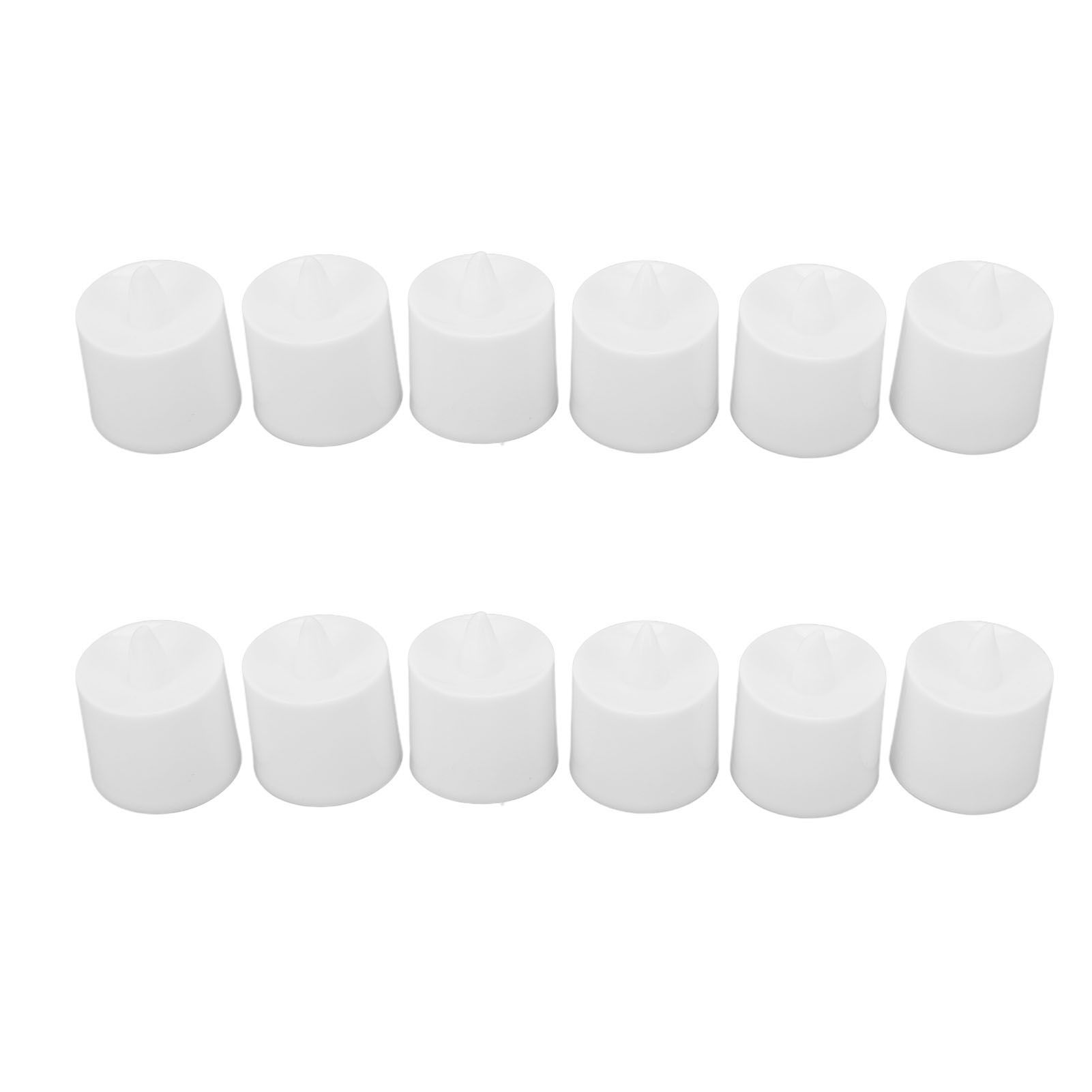 12Pcs LED Candle Light Cylindrical Shape Electronic Flameless LED Candle Lamp for Holiday Wedding Party