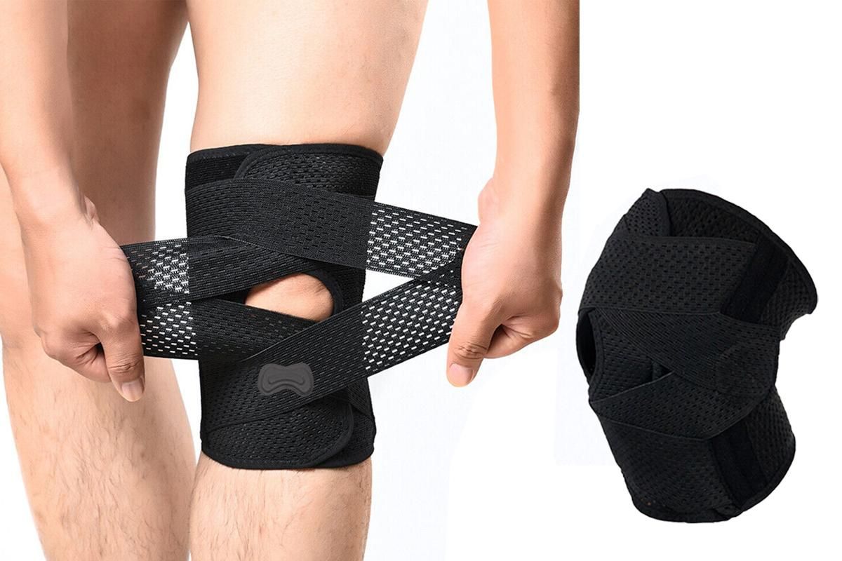 Knee Brace with Side Stabilizers for Meniscus Tear Knee Pain Breathe Knee Sleeve Relieve Knee Pain Injury Recovery for Working Out, Knee Support -Black / XL