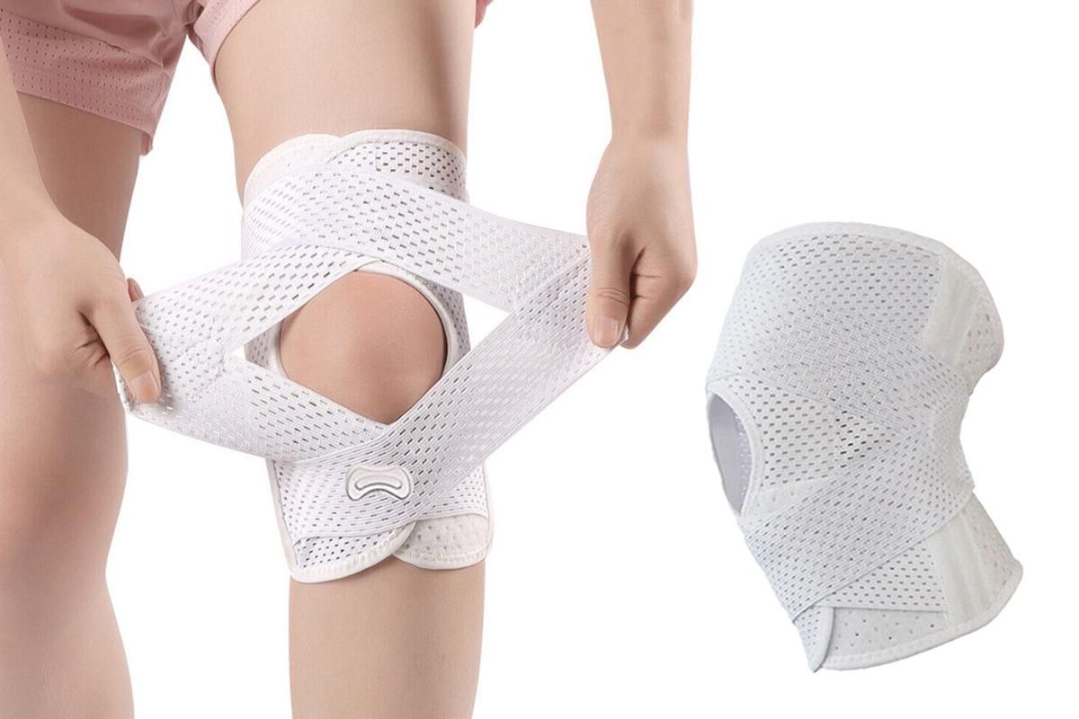 Knee Brace with Side Stabilizers for Meniscus Tear Knee Pain Breathe Knee Sleeve Relieve Knee Pain Injury Recovery for Working Out, Knee Support -White / M