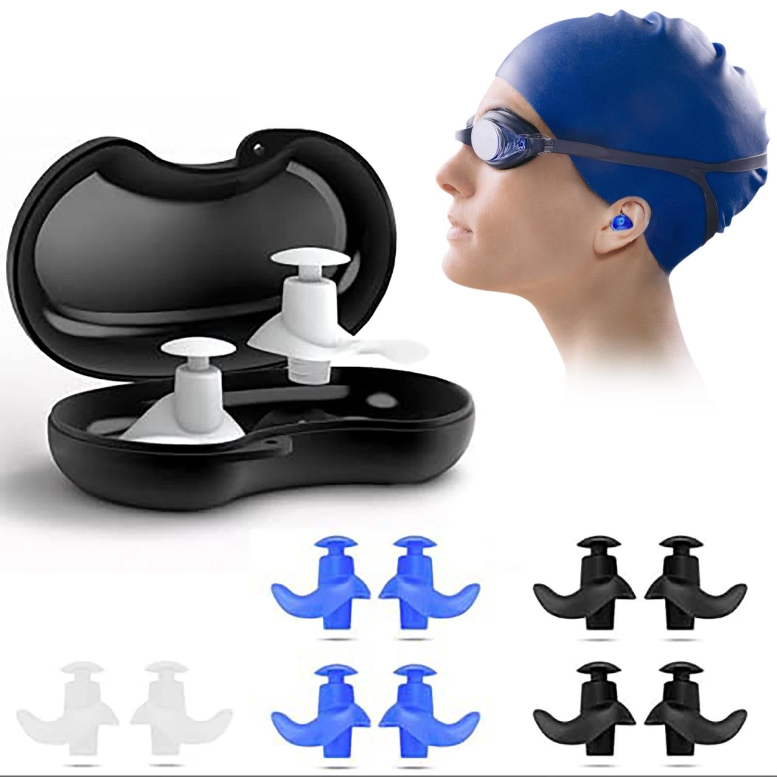 6-Pairs Reusable Silicone Ear Plugs - Waterproof for Swim Surf Shower & Water Sports - Adults