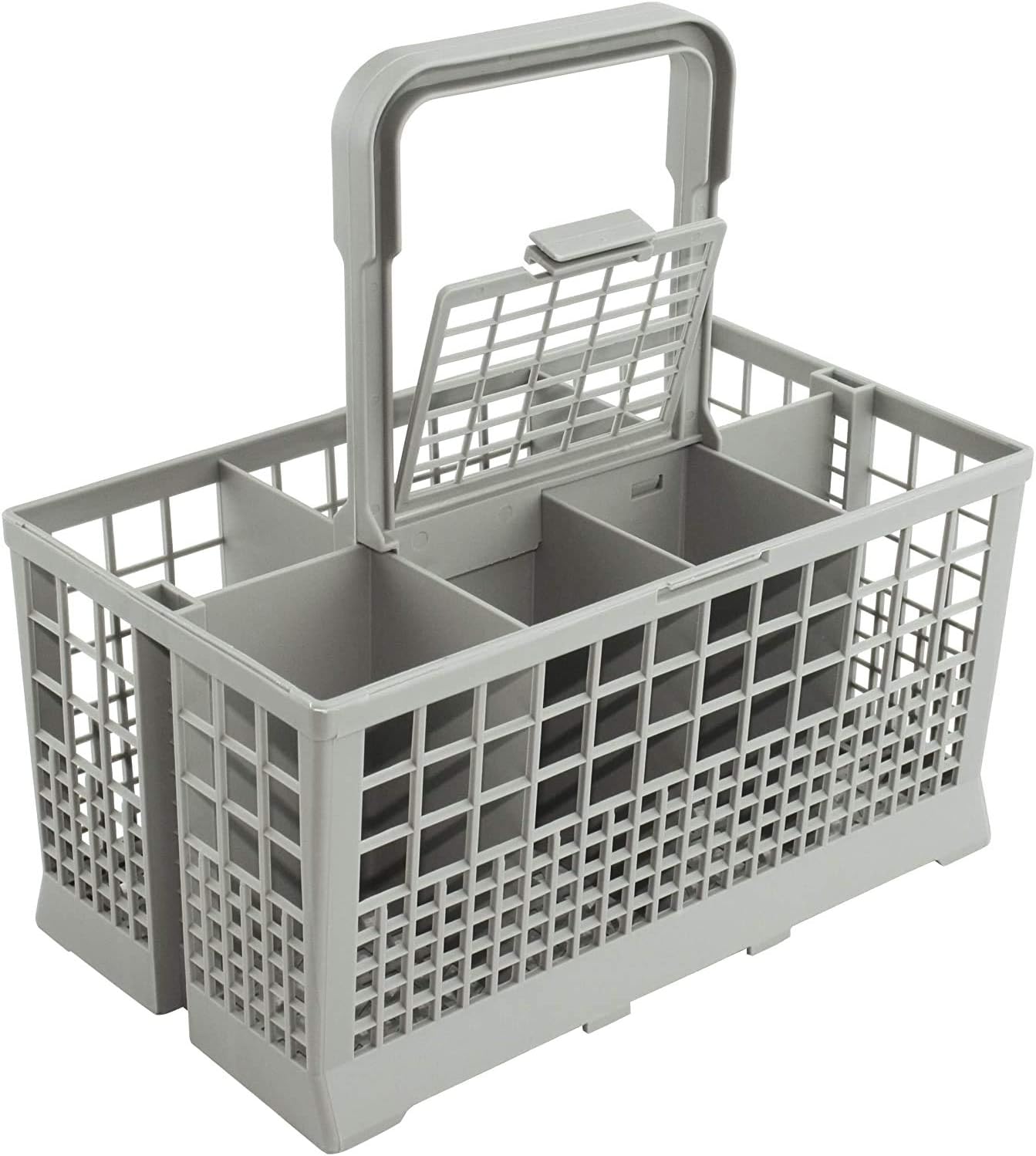 CARLA HOME 8 Slot Universal Dishwasher Cutlery Basket with Handle and Lid which Fits Most Brands (240mm X 135mm X 122mm)