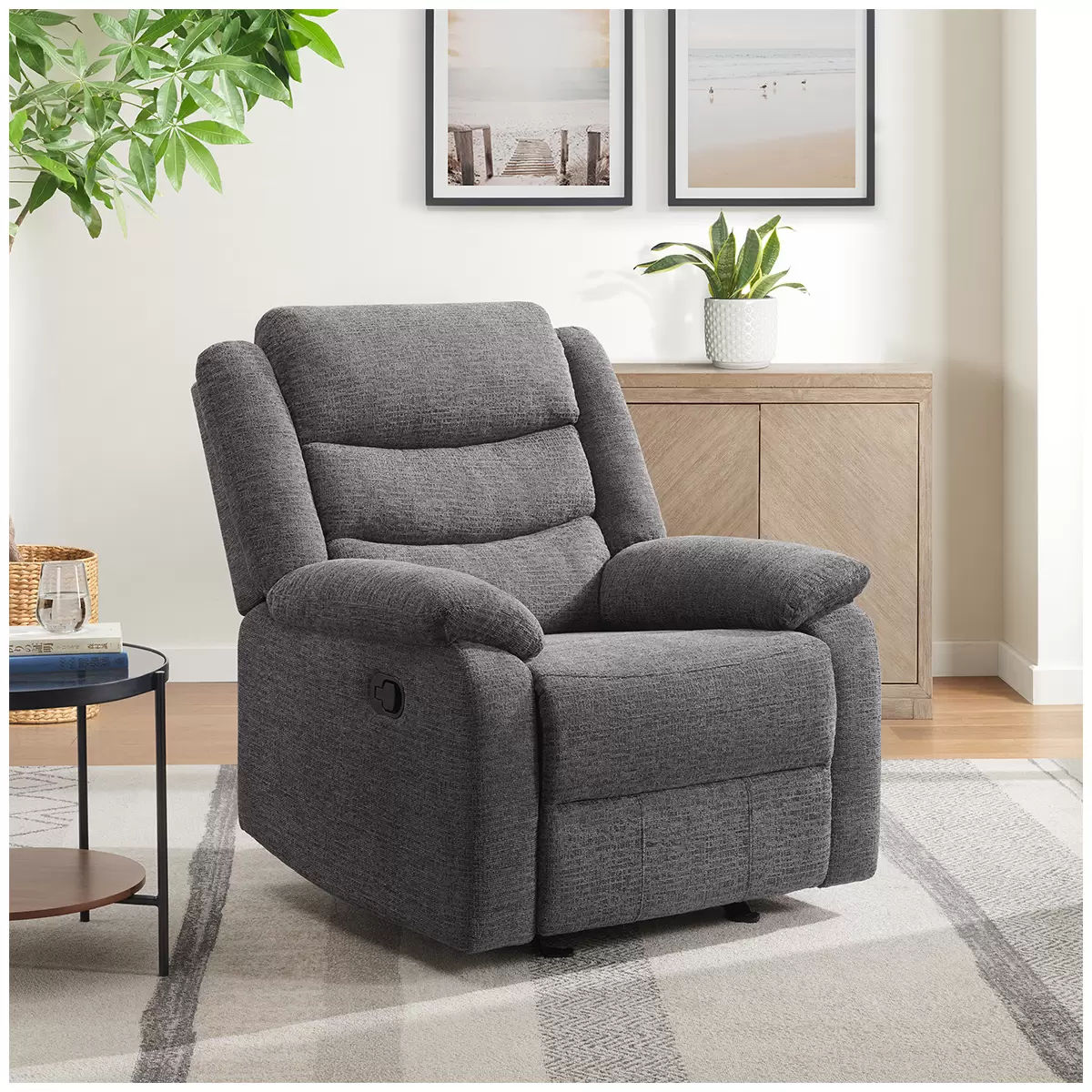 Fabric glider recliner