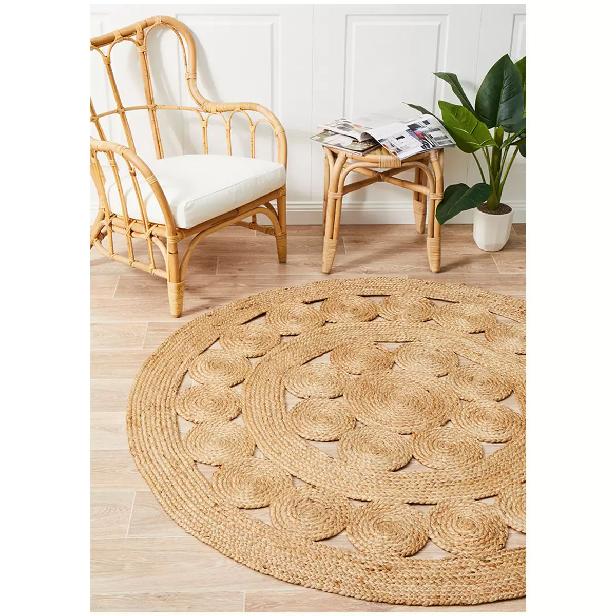 Atrium pilu natural rug 200 x 200cm