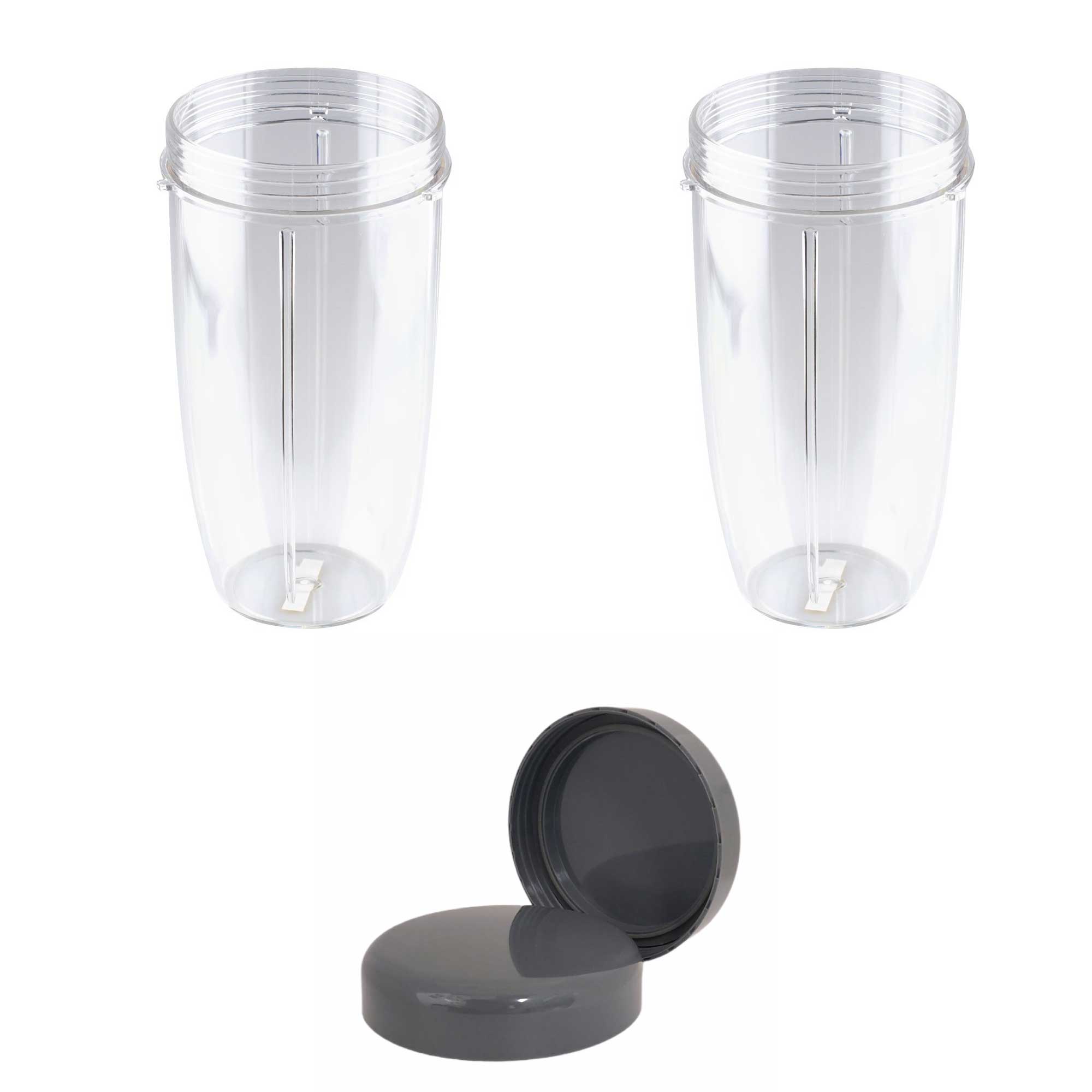 For Nutribullet 2 Tall Cups + 2 Stay Fresh Lid For Nutri 600 and 900 Models