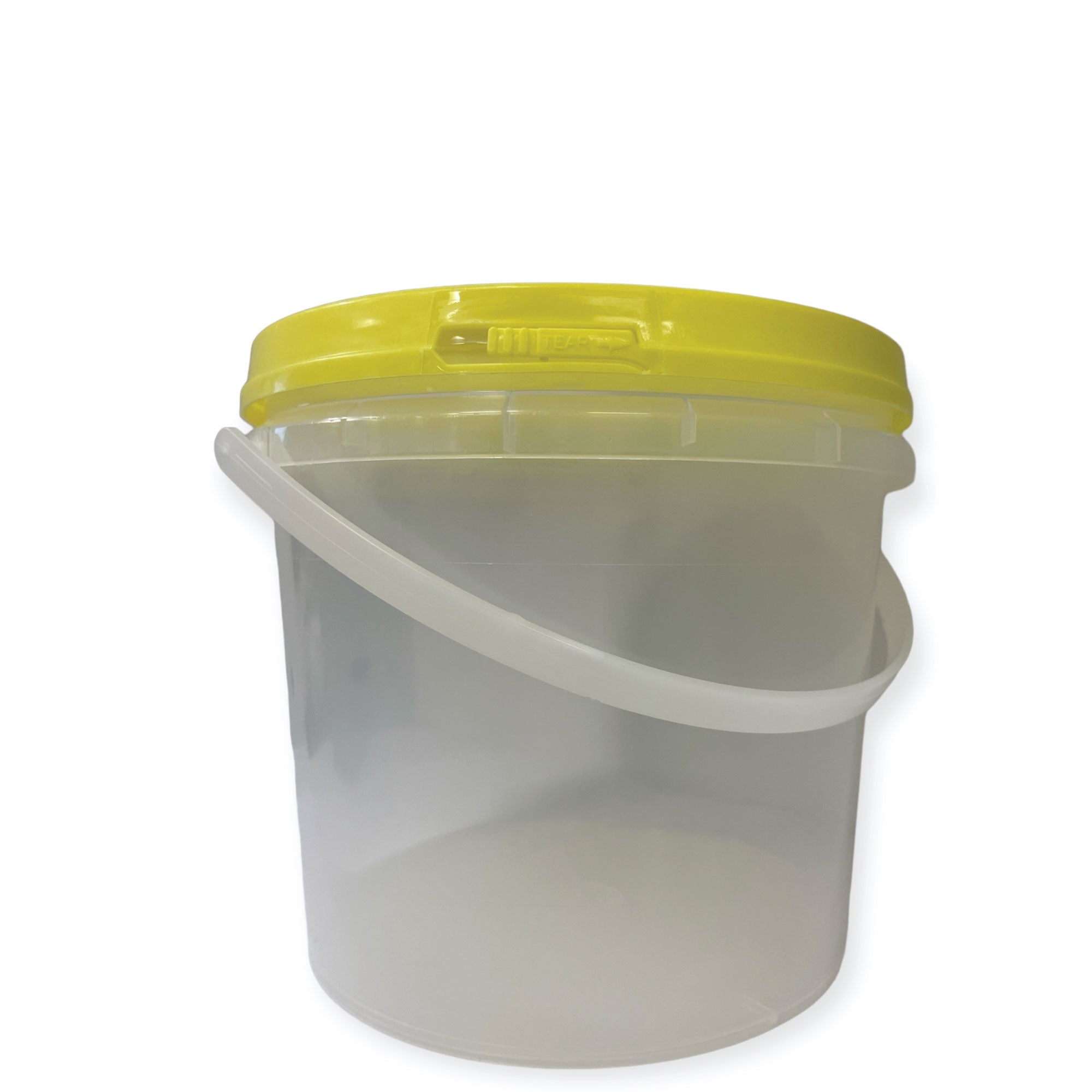 Bulk 10 x 2.2L Empty Honey Bucket with Lid - 3Kg Clear Tamper Proof Plastic Tub