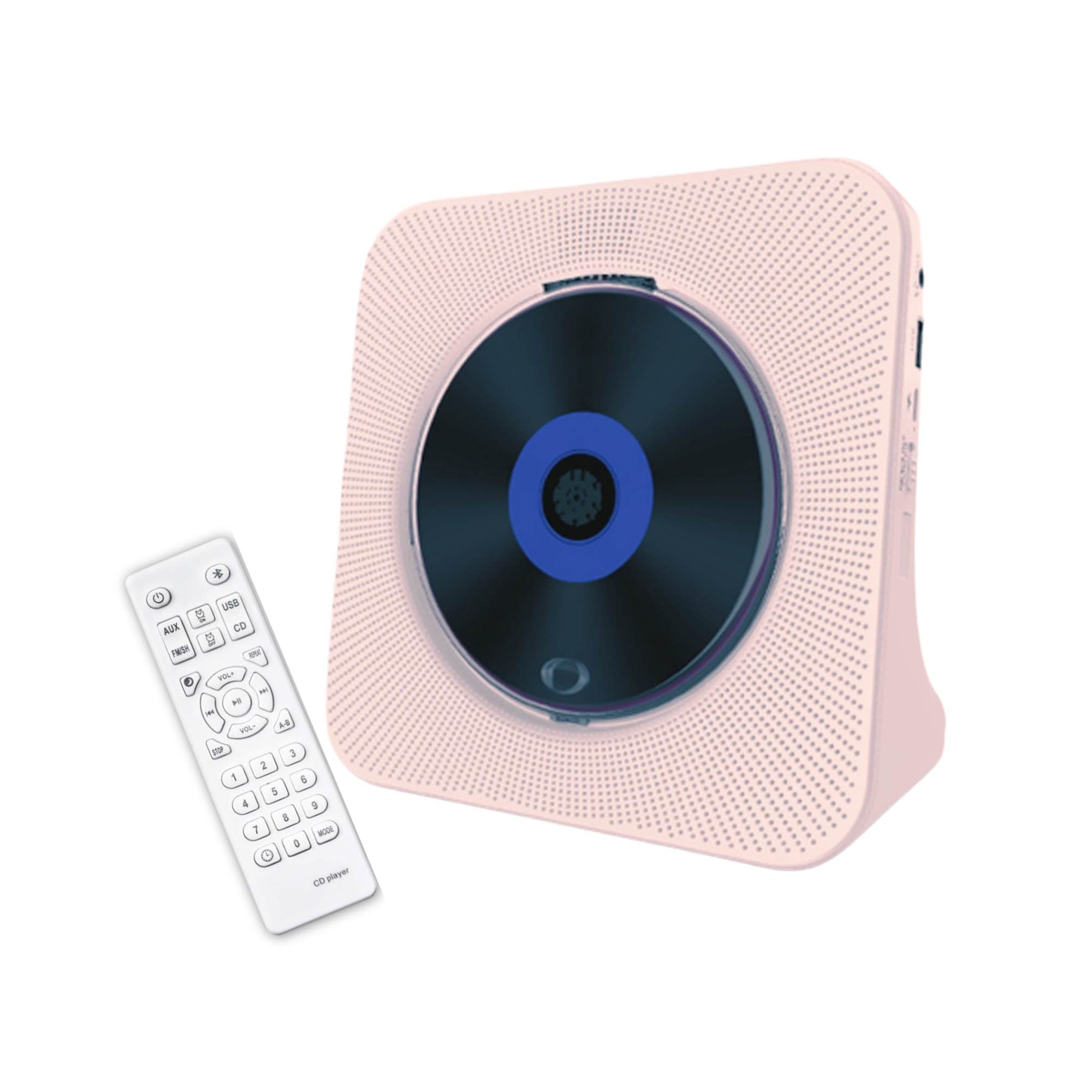 Tooleroo USB Rechargeable Desktop CD Player Speaker – Bluetooth Portable Pink
