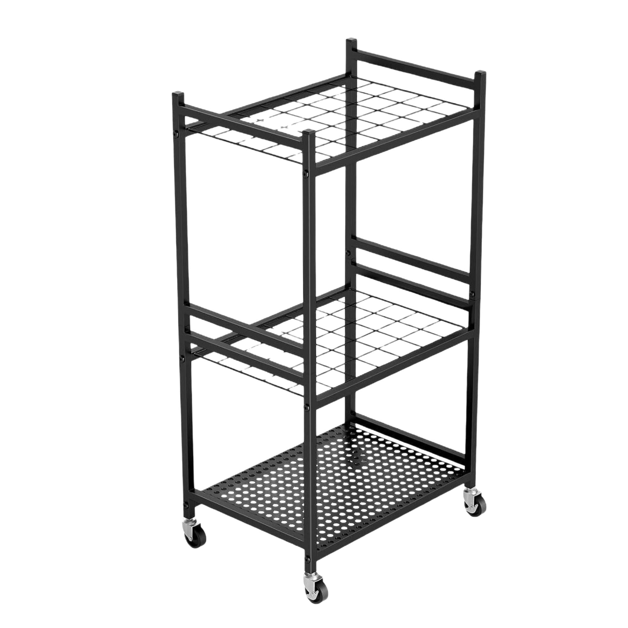 Tooleroo Garden Tool Organiser Rack - Rolling Storage Trolley for Yard Garage