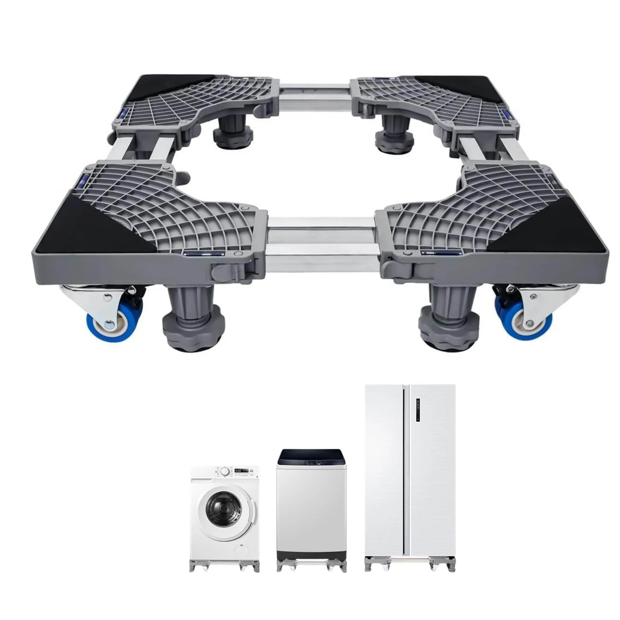 Tooleroo Washing Machine Stand - 200Kg Adjustable Wheeled Fridge Appliance Base