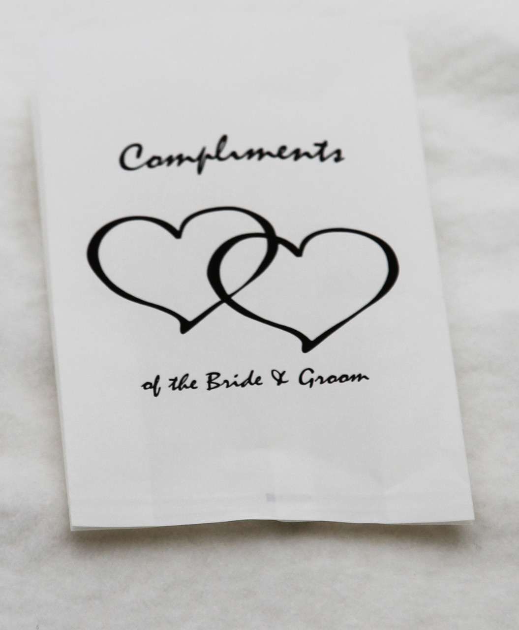 50 Pack Wedding Cake Bags Greaseproof Wax Paper Slice Take Home Favour Heart n Message
