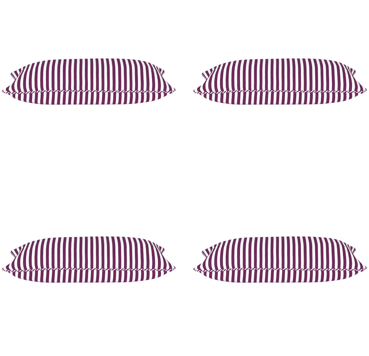 Pack of 4 Dandi Fuchsia Plum Purple & White Rectangle Cushion Covers