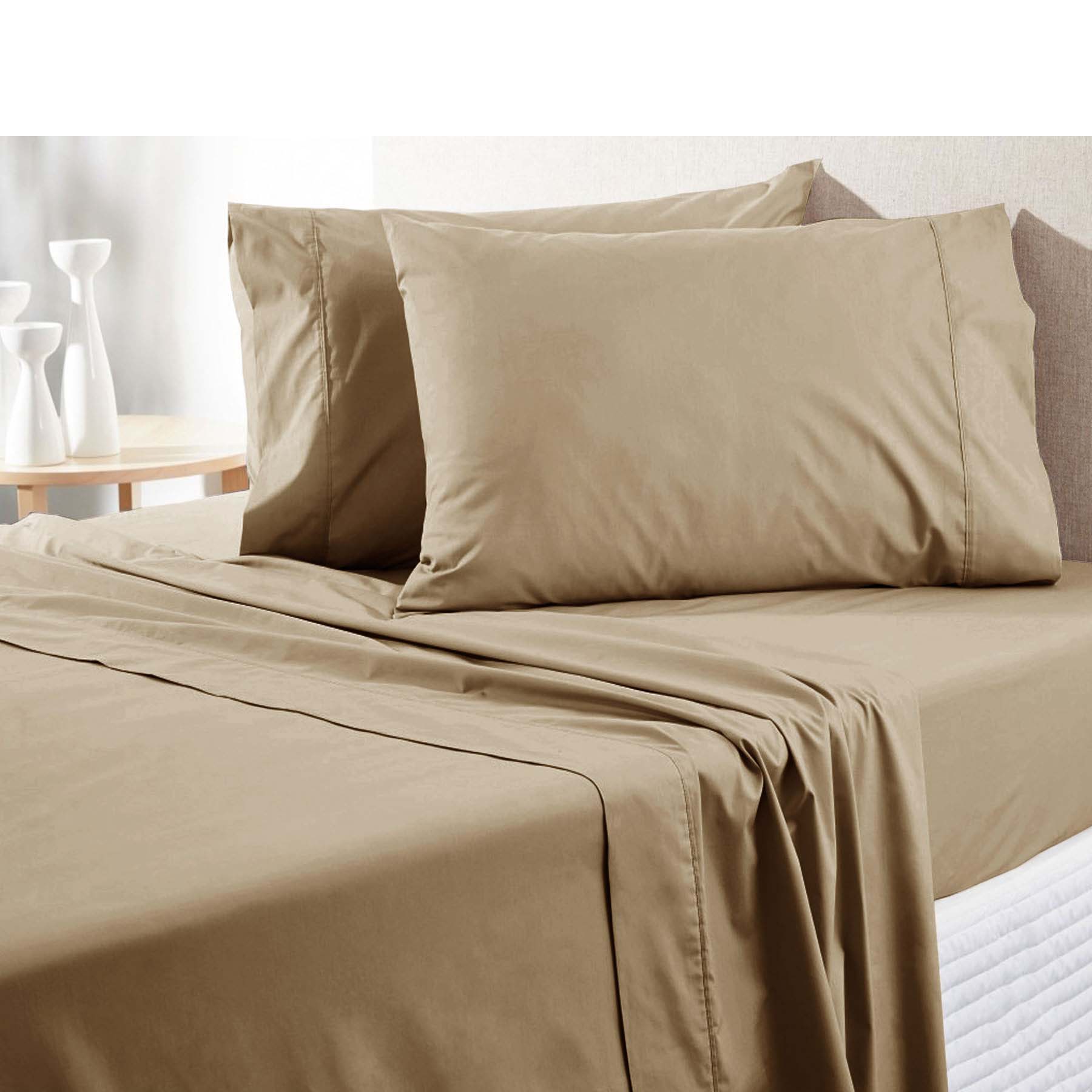 300TC Pure Cotton Sheet Set King Latte