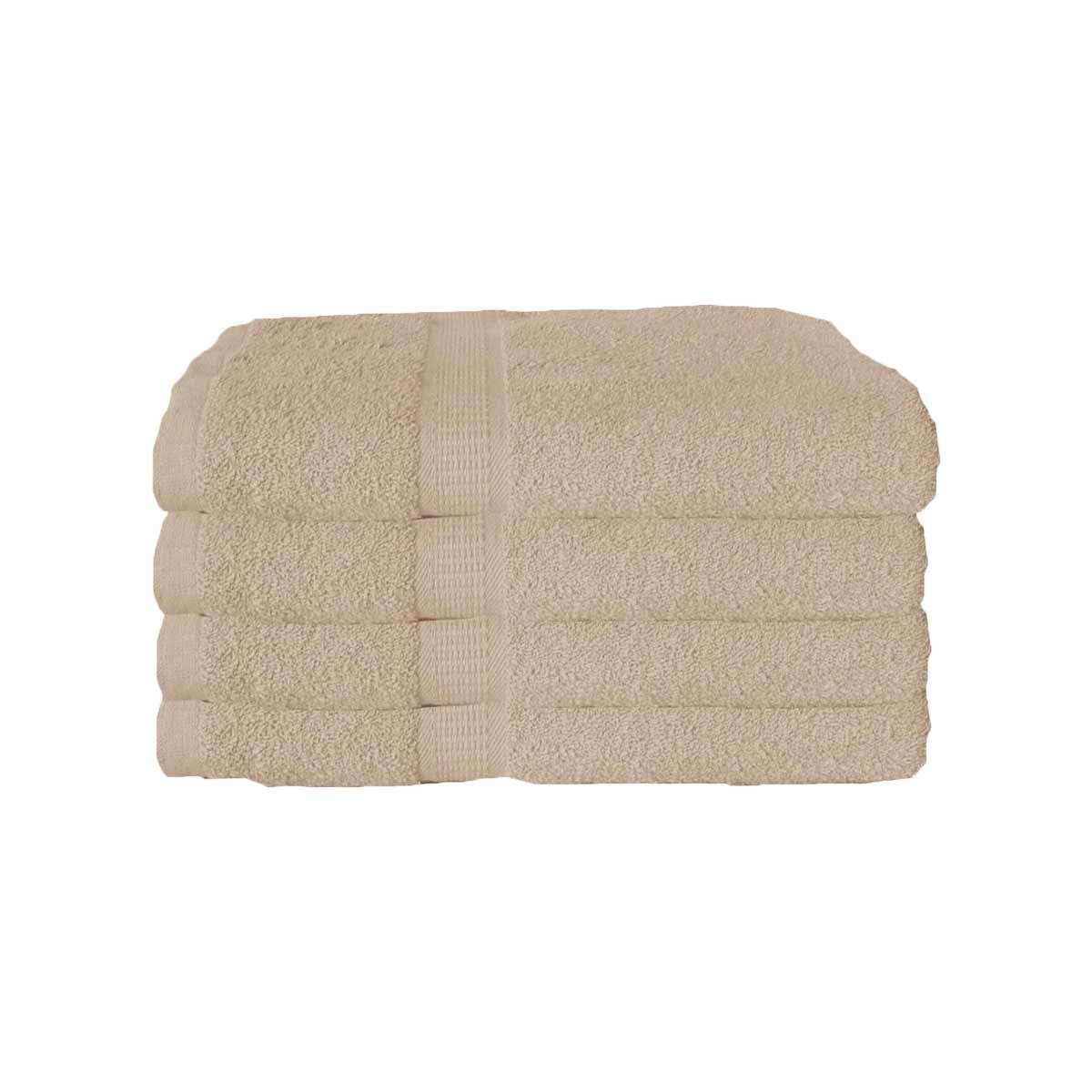 600GSM Set of 4 Combed Cotton Bath Towels 70 x 140 cm Latte (aka Frappe)
