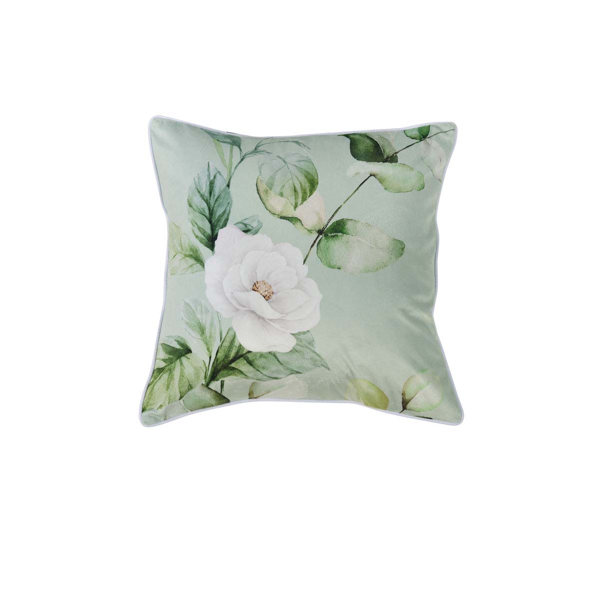 Bianca Salisbury Sage Velvet Square Filled Cushion 43 x 43cm