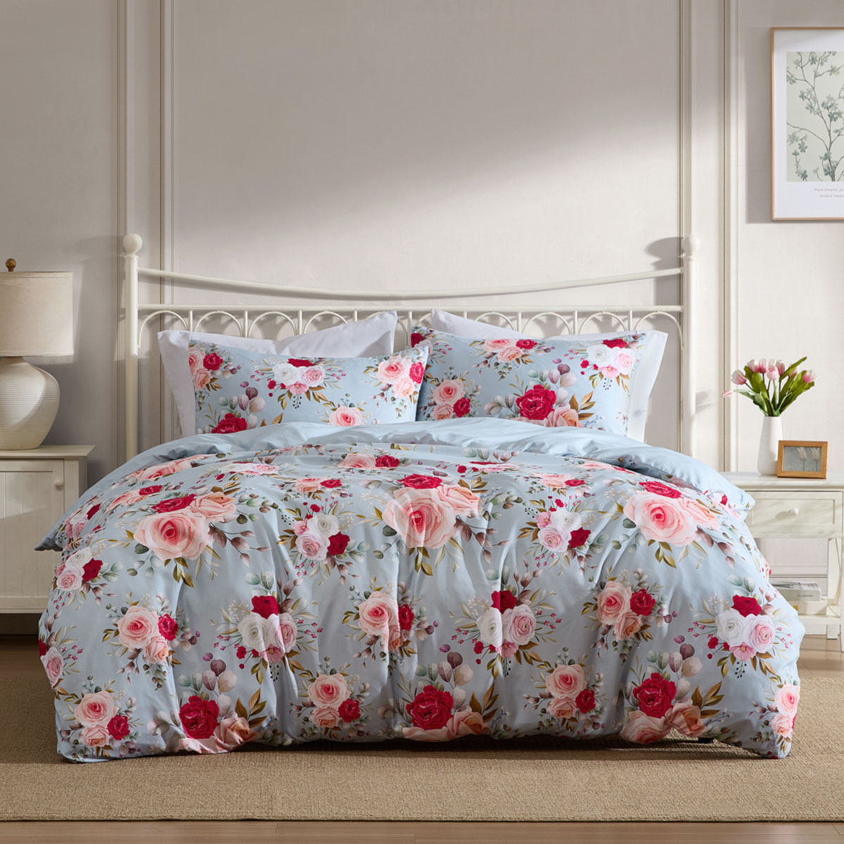 Ardor Amelie Multi Floral Printed Quilt Cover Set Queen