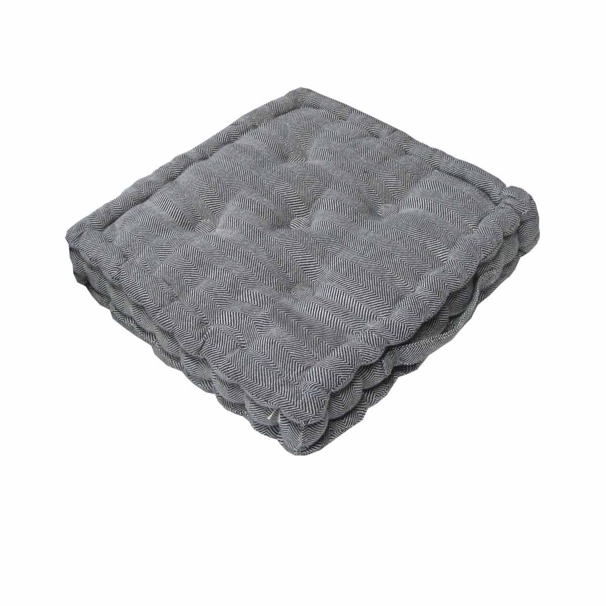 Rans Boxed Herringbone Chair Cushion Pad 40 x 40 + 7 cm Black