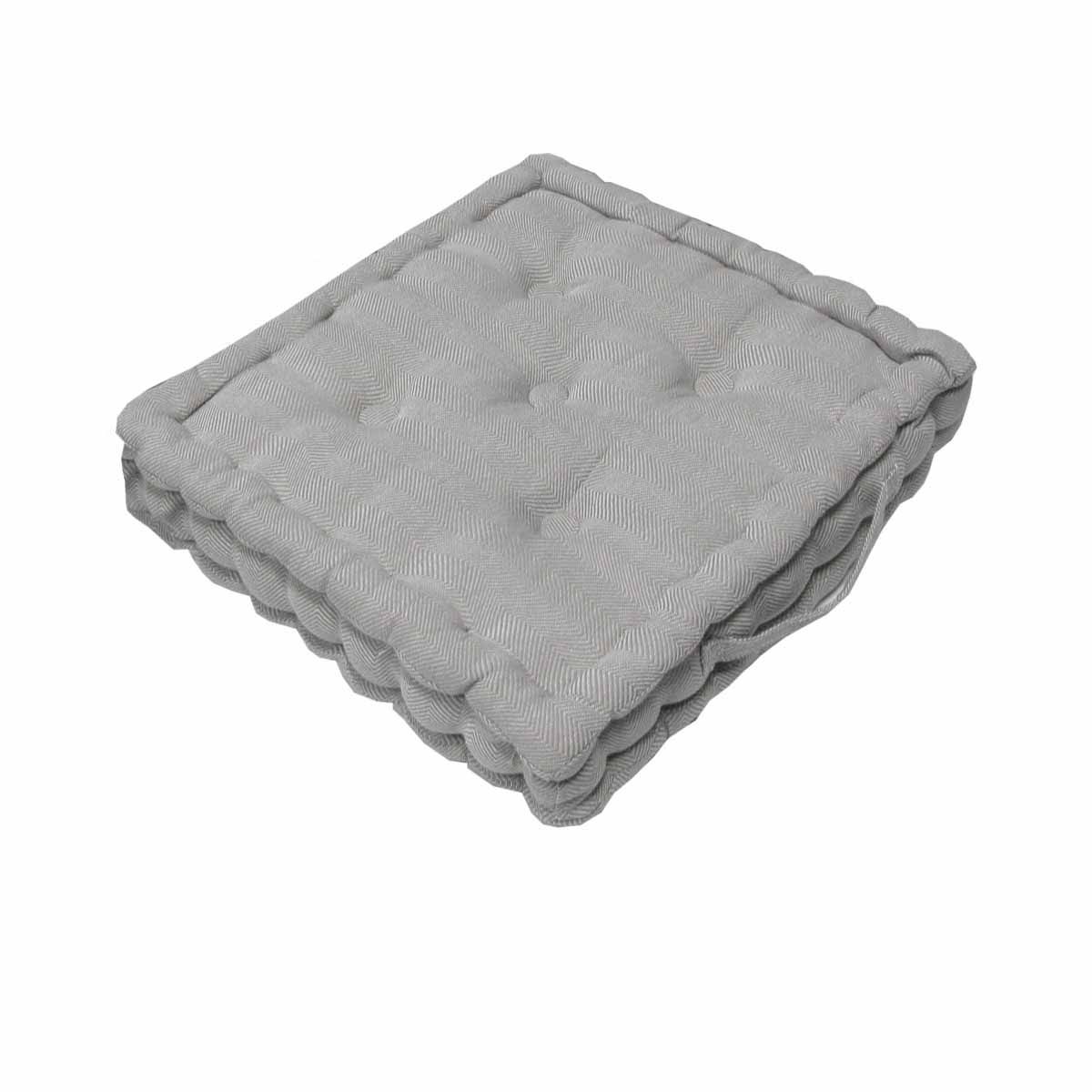 Rans Boxed Herringbone Chair Cushion Pad 40 x 40 + 7 cm Grey