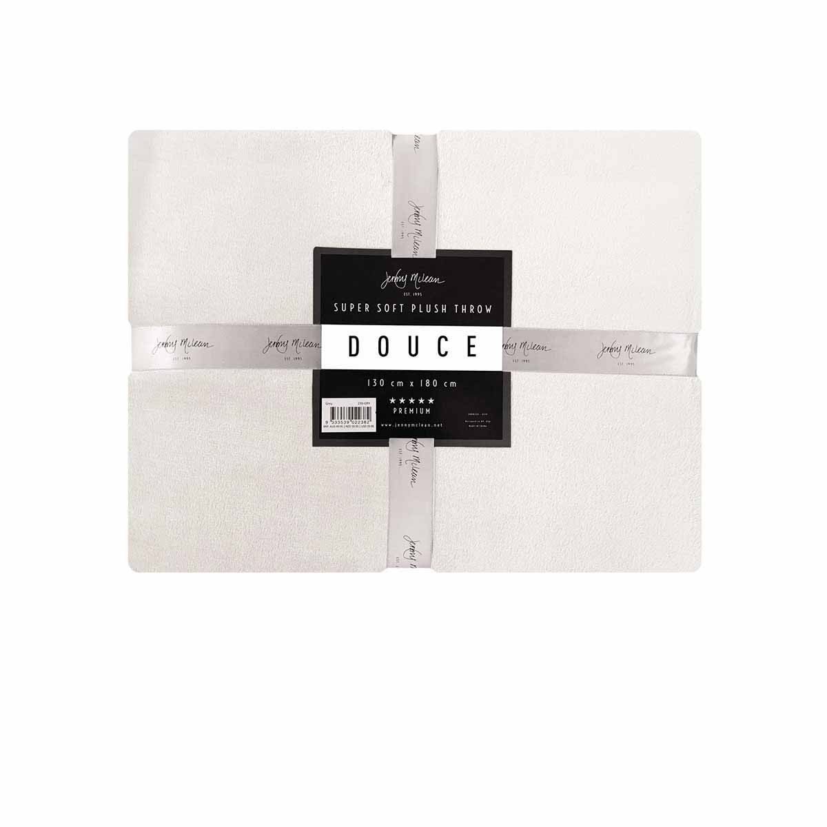 Jenny Mclean 300GSM Douce Super Soft Plush Throw 130 x 180 cm Ivory