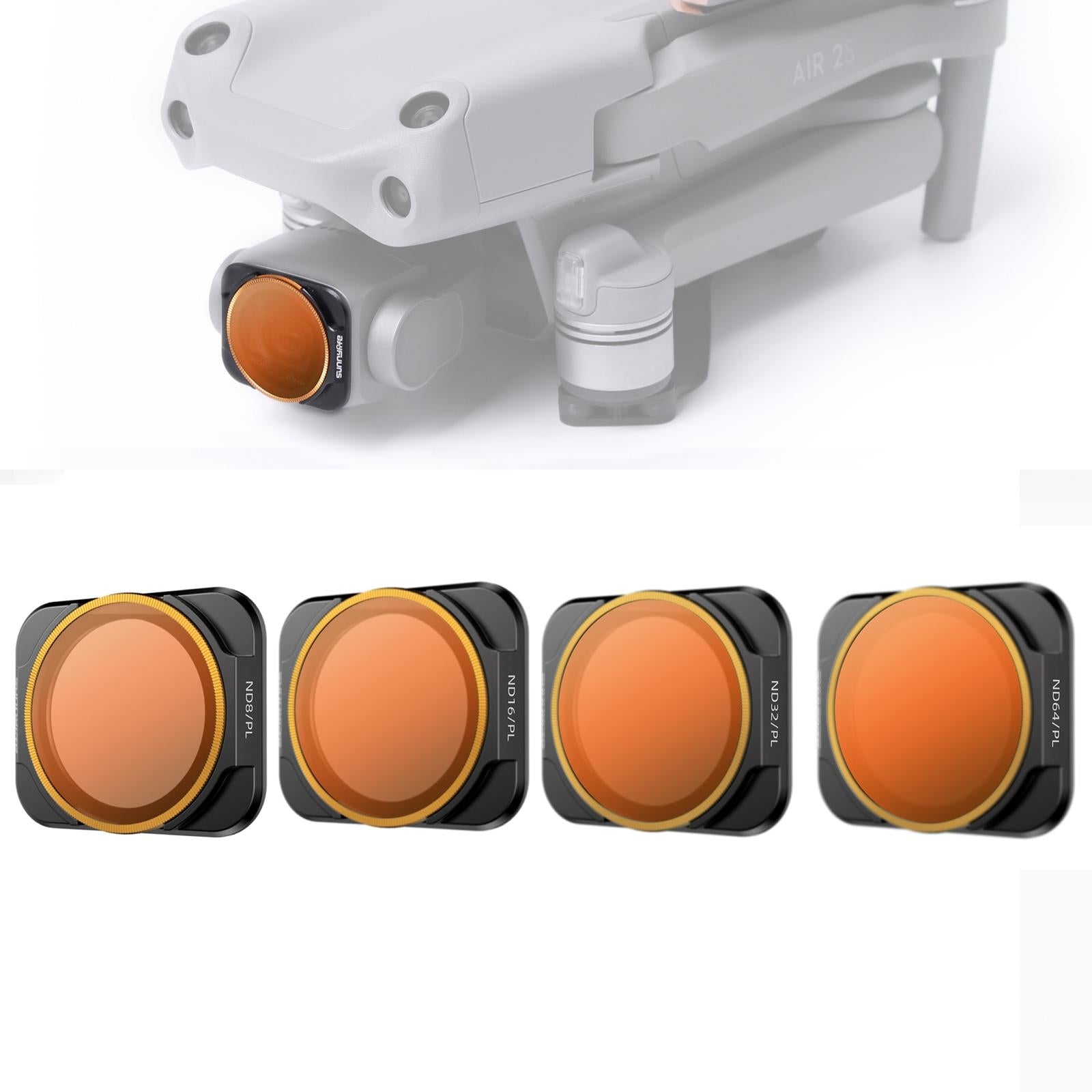 4-in-1 Nd Lens Filters for Dji Air 2s - Nd8pl Nd16pl Nd32pl Nd64pl