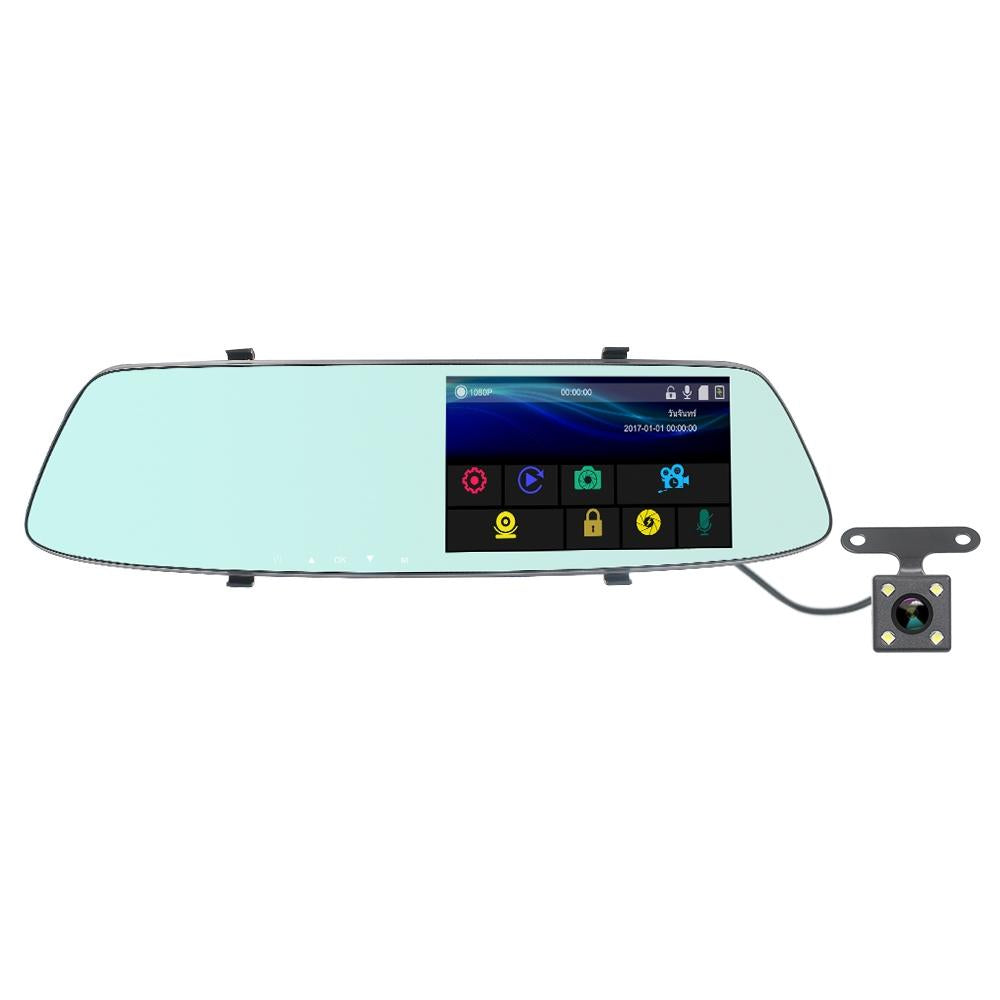 5 Lcd Touch Screen Rear View Mirror Car Recorder with Separate Camera