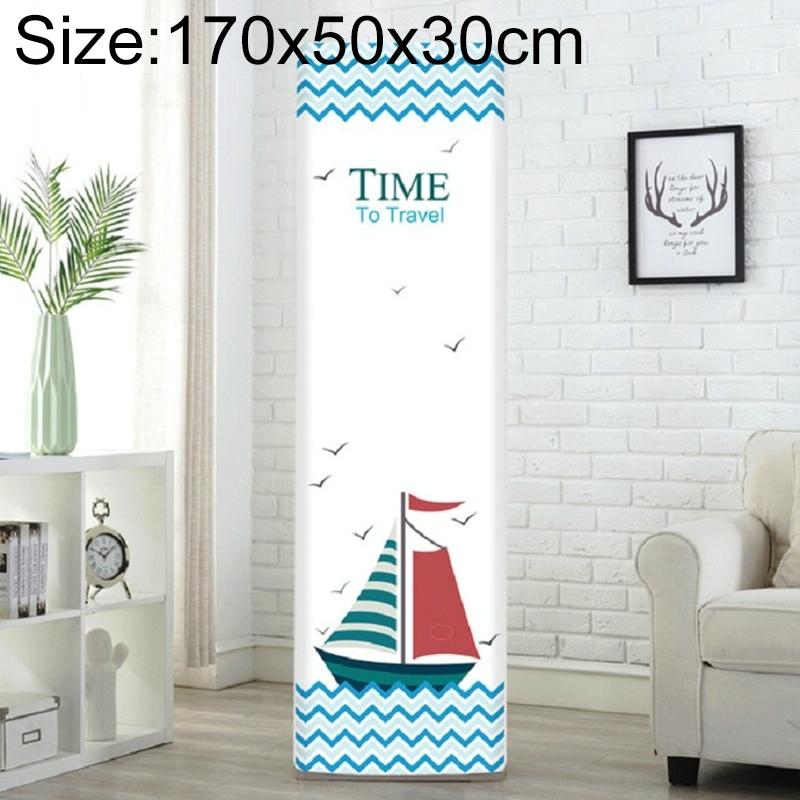 Vertical Cabinet Air Conditioning Cover - All-inclusive Fabric - 170x50x30cm - Sailboat Design