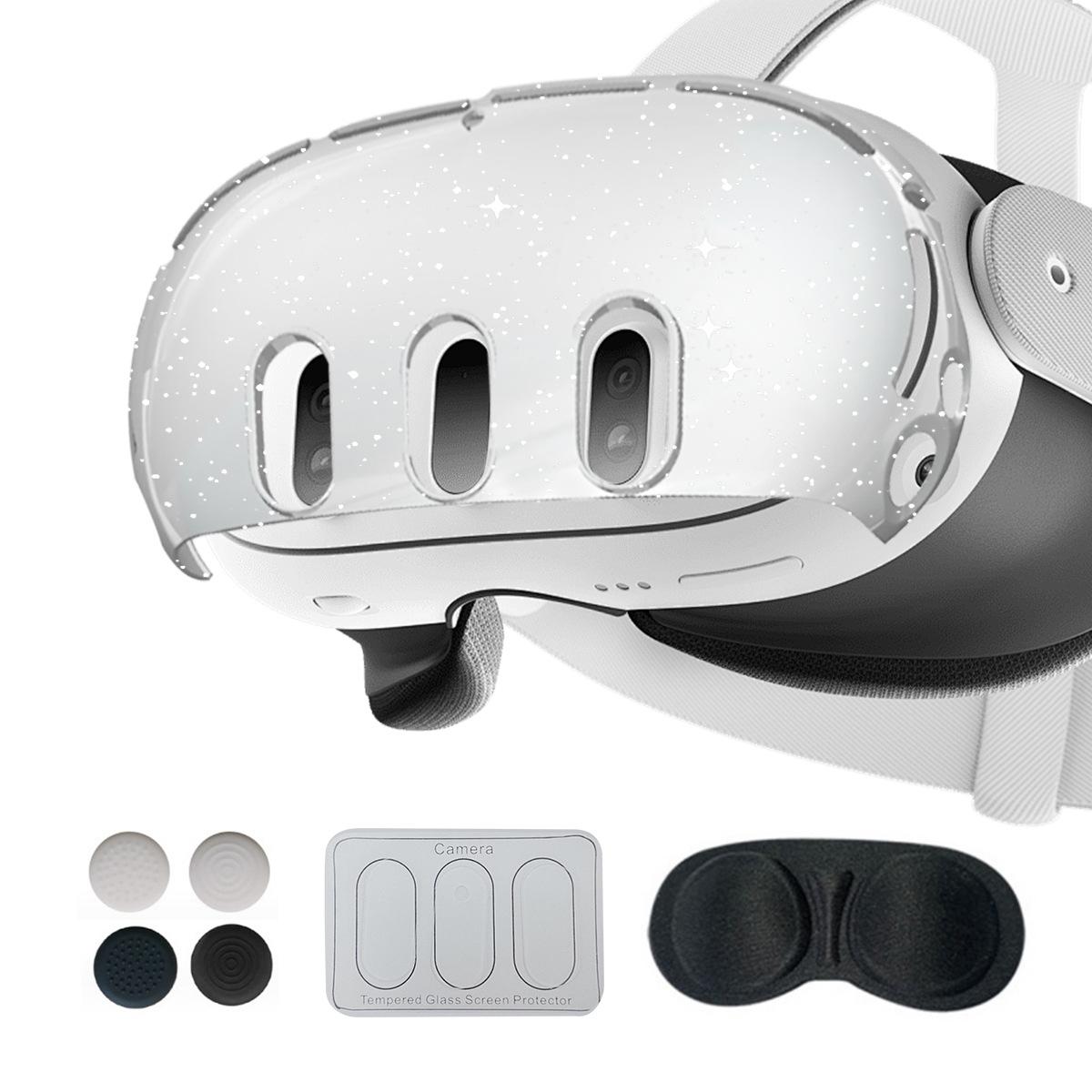 Glitter Protective Shell for Meta Quest 3 - 7 in 1 - 7 In 1 Glitter Transparent