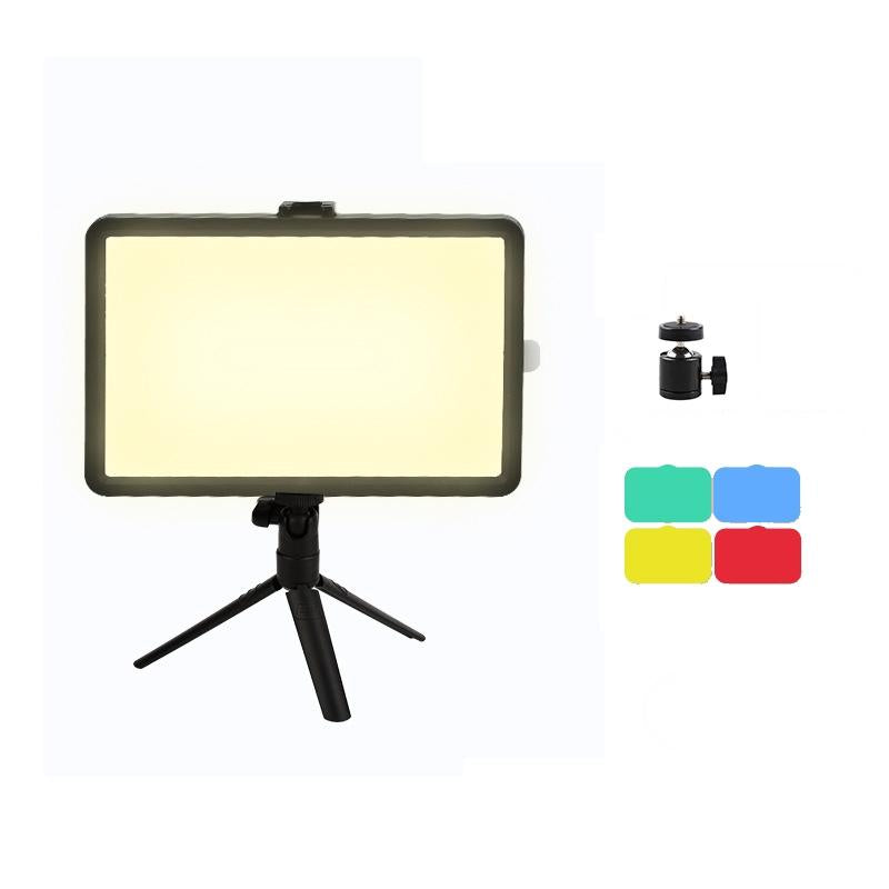 Portable 8-inch Flat-panel Live Fill Light with Adjustable Temperature and Small Tripod