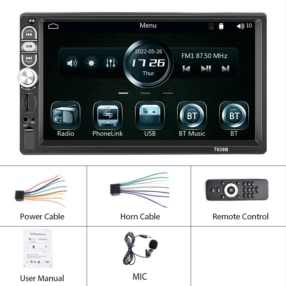 7 Inch Mp5 Bluetooth Carplay Player With Reversing Image - Universal Wired Integration