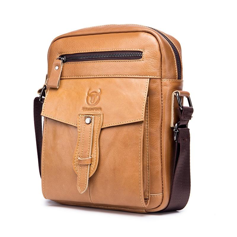 Large Capacity Cowhide Messenger Bag For Men